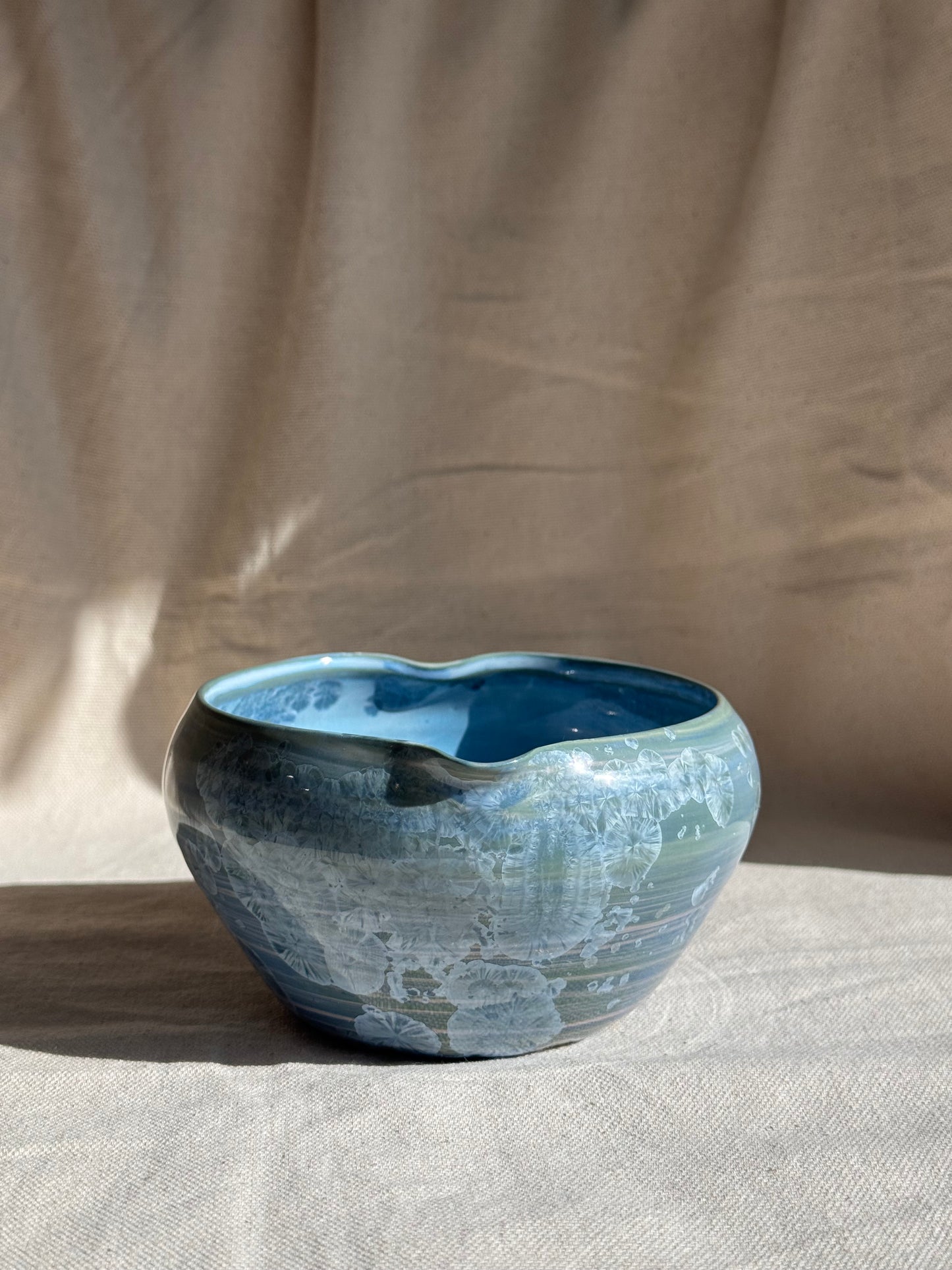 MATCHA BOWL 2 TONE BLUE GREEN MARBLE LOVE KATAKUCHI πΈ