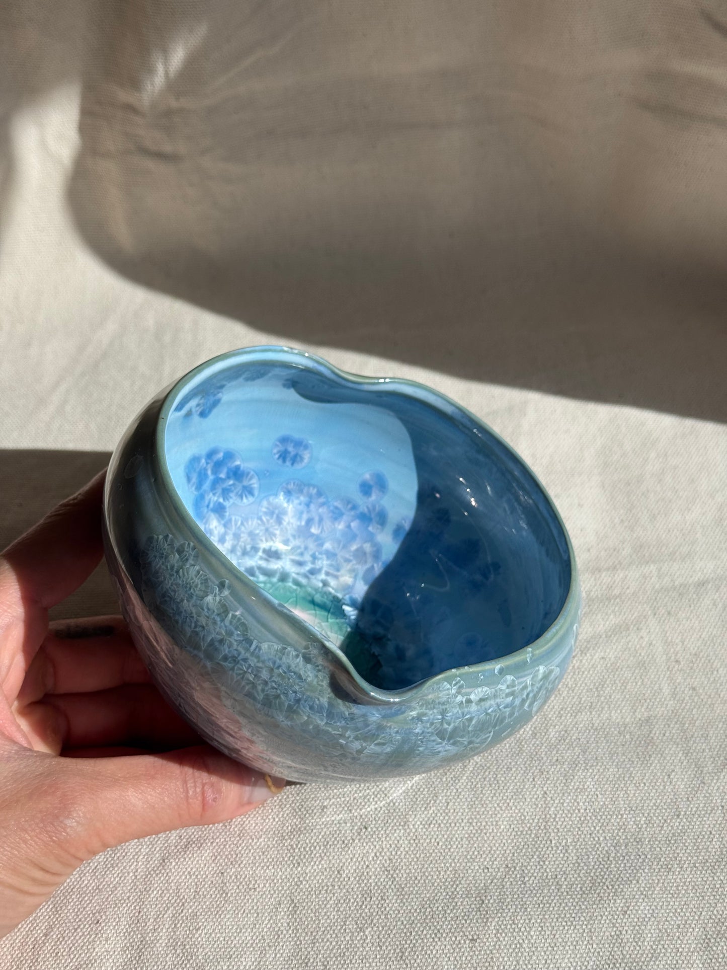 MATCHA BOWL 2 TONE BLUE GREEN MARBLE LOVE KATAKUCHI πΈ