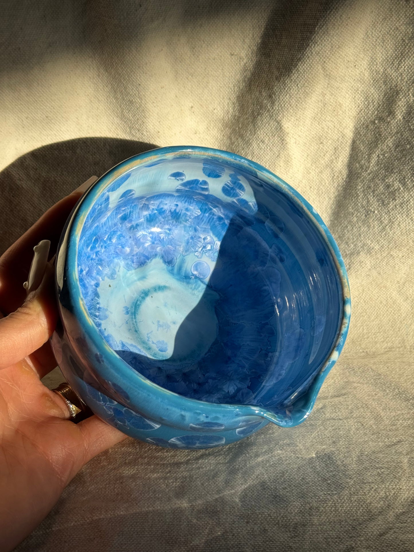 MATCHA BOWL HOURGLASS AQUA BLUE KATAKUCHI ๐ธ