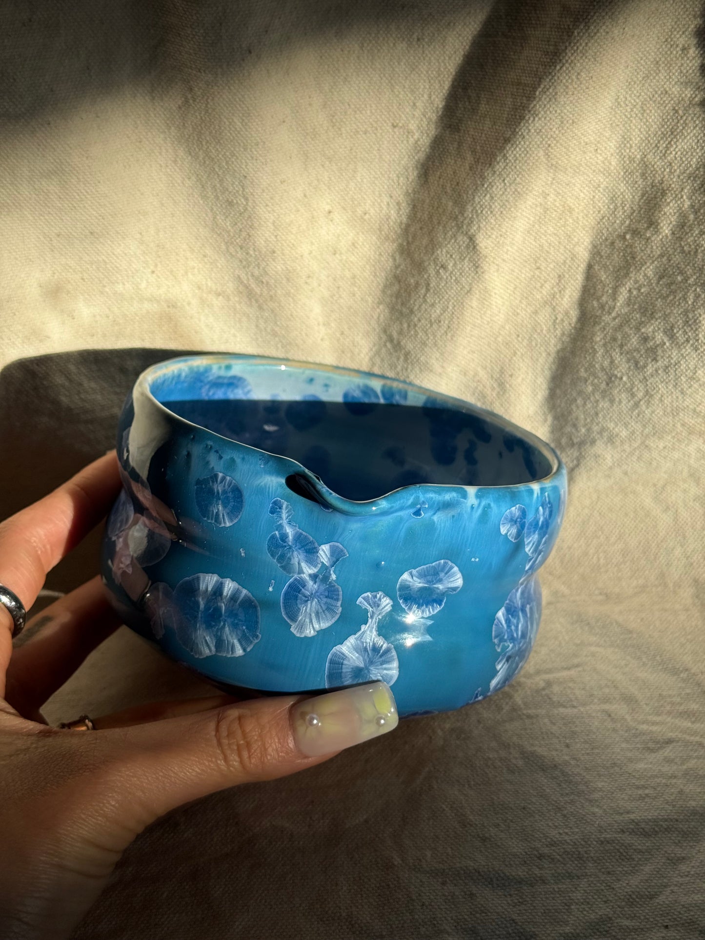 MATCHA BOWL HOURGLASS AQUA BLUE KATAKUCHI ๐ธ