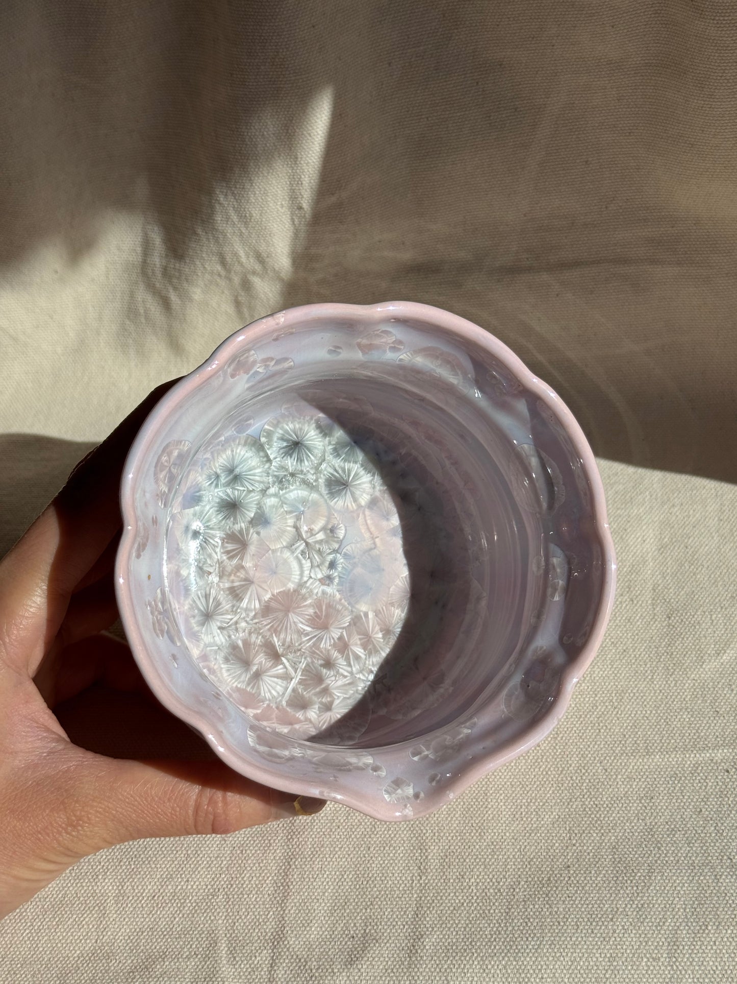 MATCHA BOWL FLORAL PINK PURPLE MARBLE GLAZE KATAKUCHI 🌸