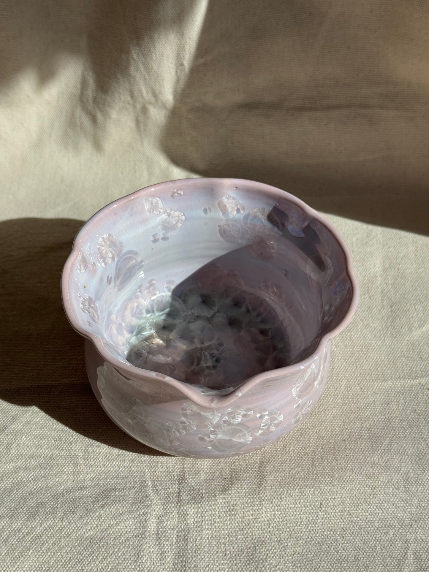 MATCHA BOWL FLORAL PINK PURPLE MARBLE GLAZE KATAKUCHI 🌸