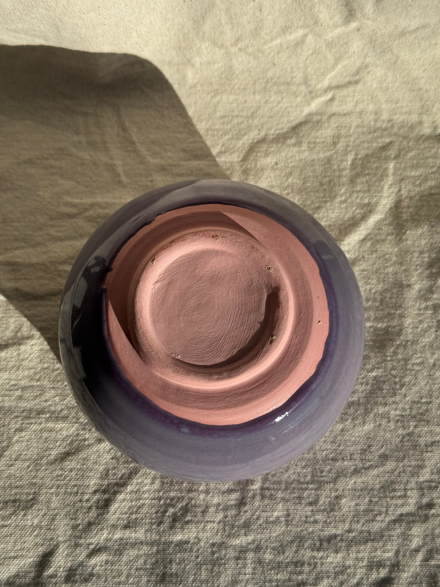 MATCHA BOWL FLORAL PURPLE GLAZE KATAKUCHI πΈ