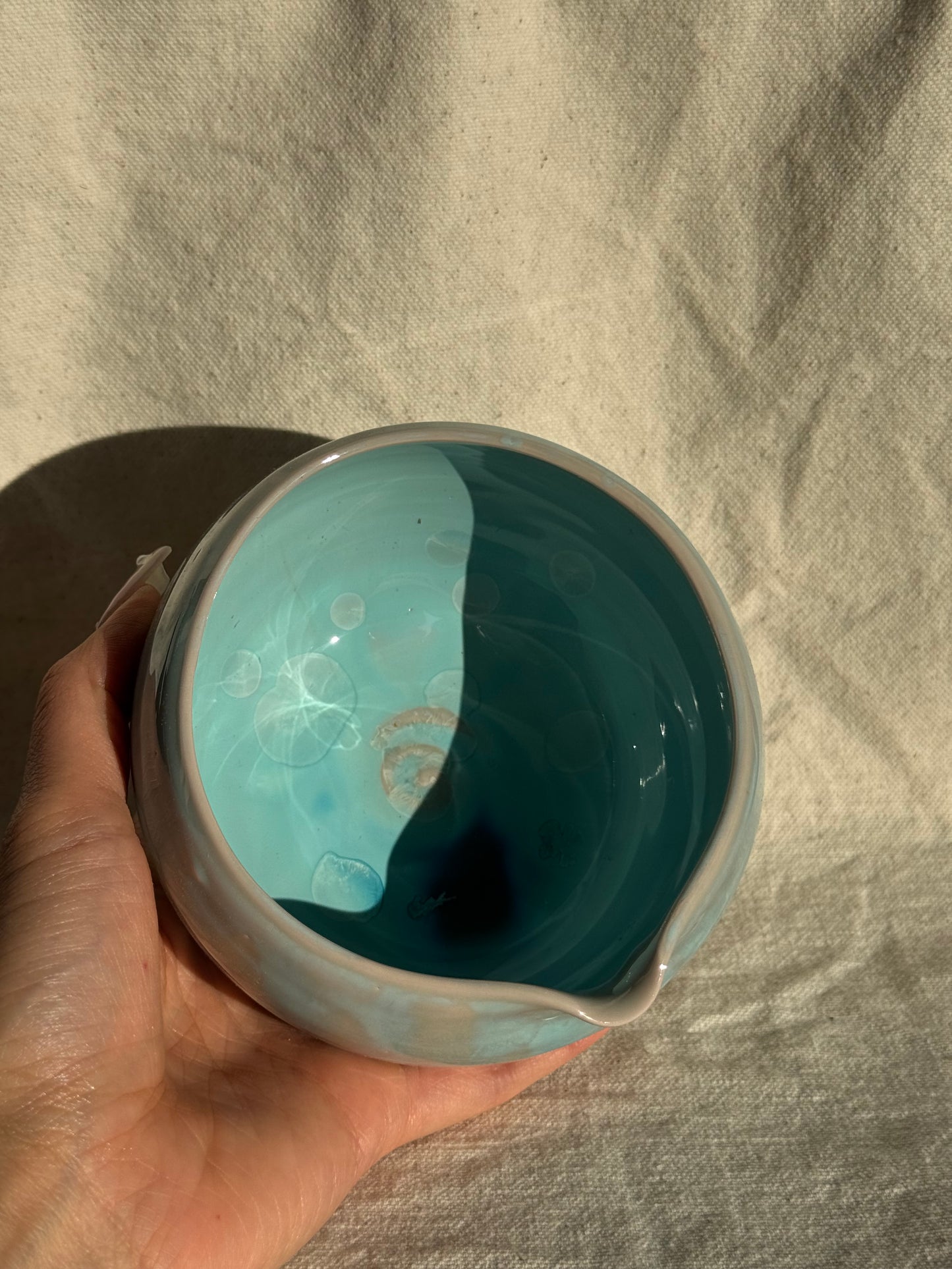 MATCHA BOWL CELADON BLUE GLAZE KATAKUCHI πΈ