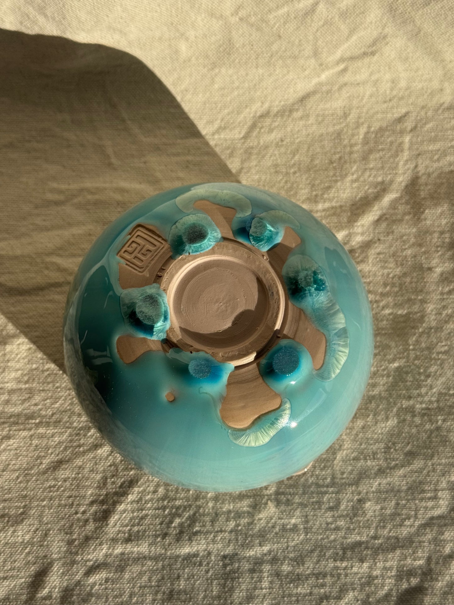 MATCHA BOWL CELADON BLUE GLAZE KATAKUCHI πΈ