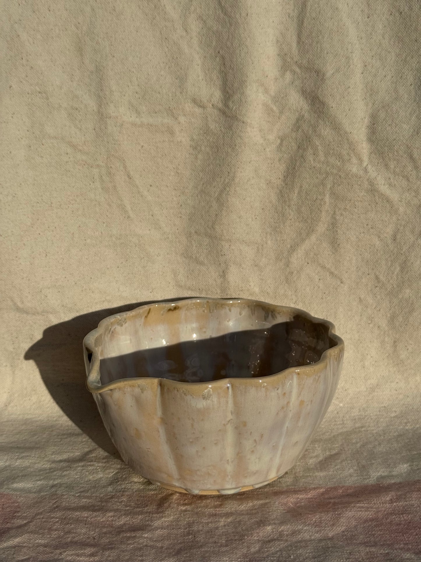 MATCHA BOWL SEASHELL PEARL GLAZE KATAKUCHI πΈ