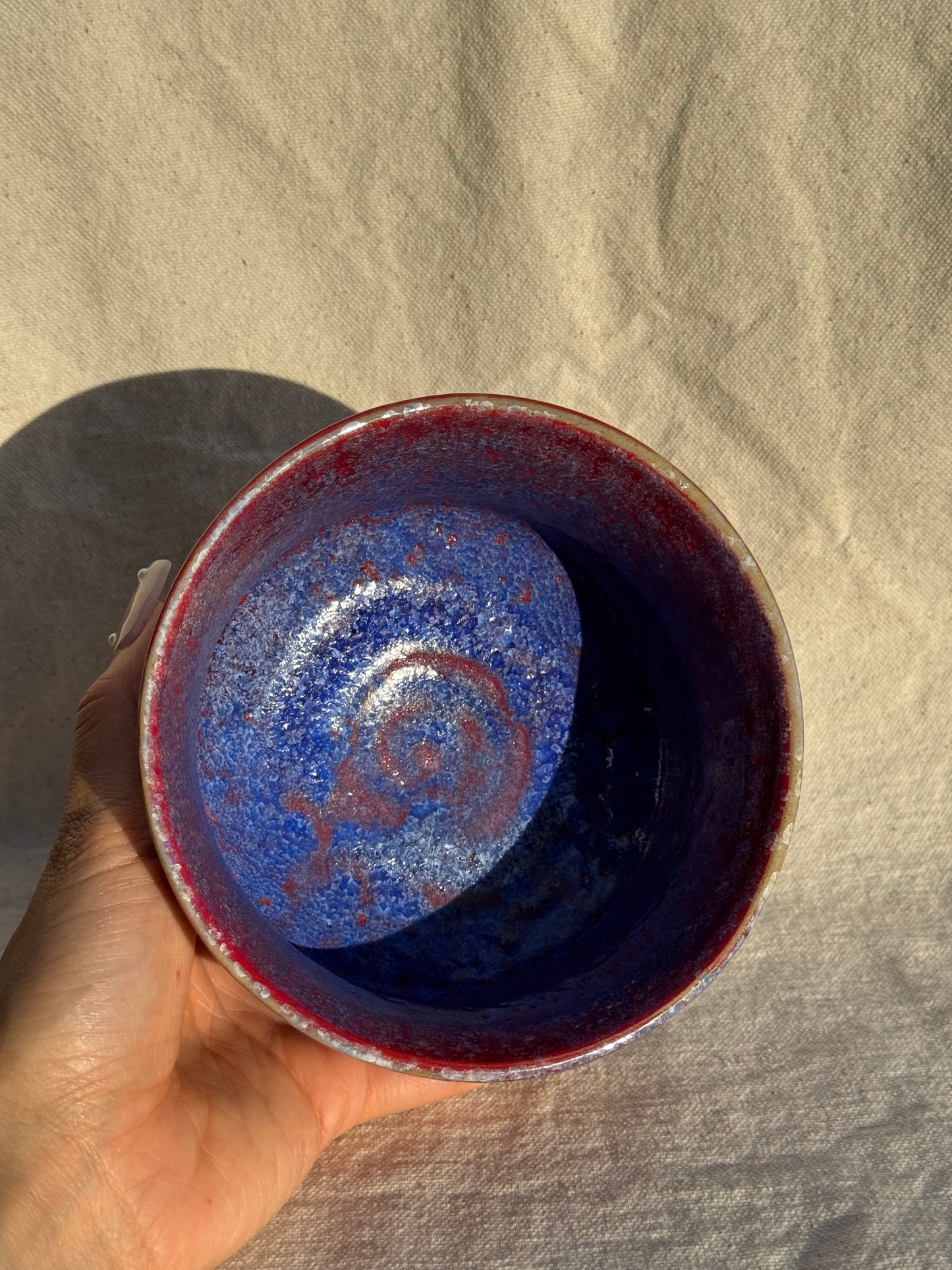 MATCHA BOWL BLUE RED GLAZE OMBRE πΈ