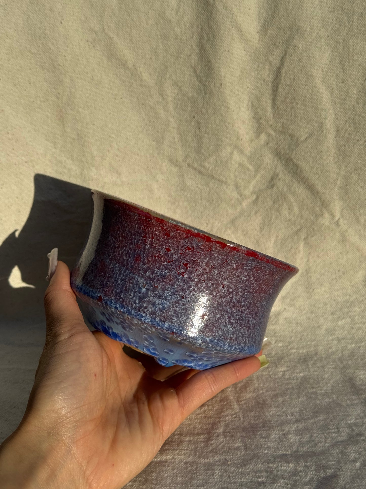MATCHA BOWL BLUE RED GLAZE OMBRE πΈ