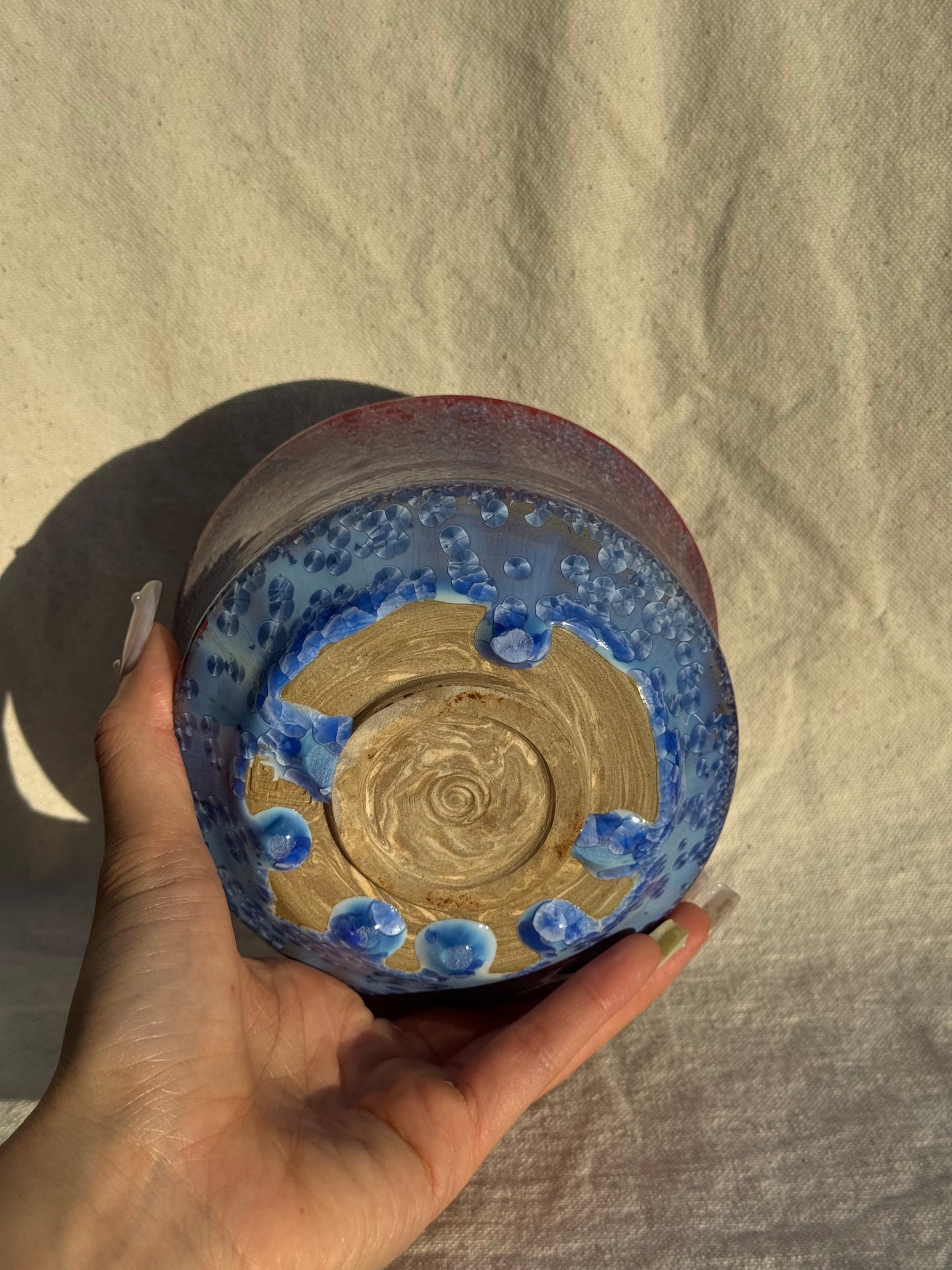 MATCHA BOWL BLUE RED GLAZE OMBRE πΈ
