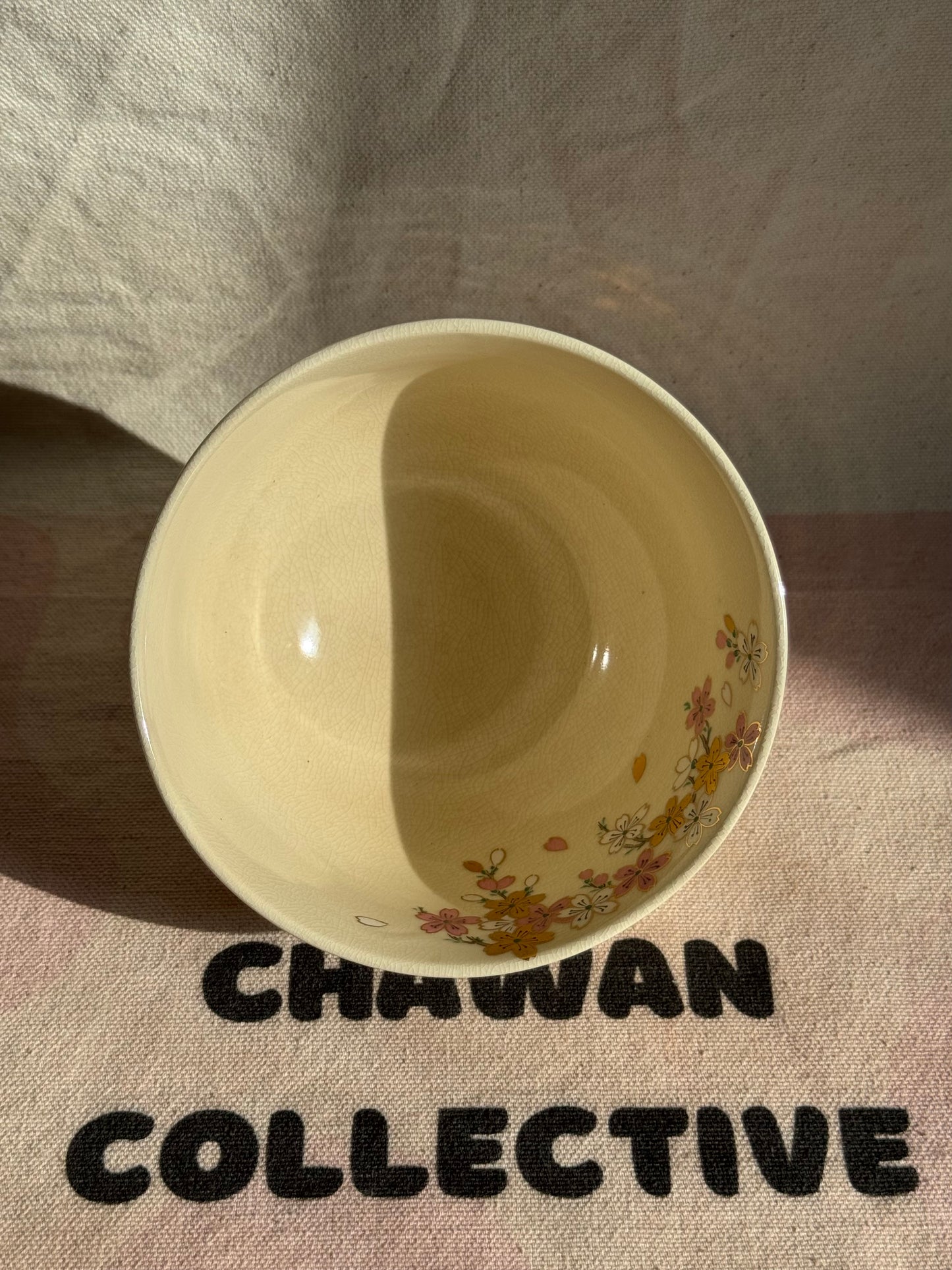 TEA BOWL KYO YAKI SAKURA HANDPAINTED πΈ