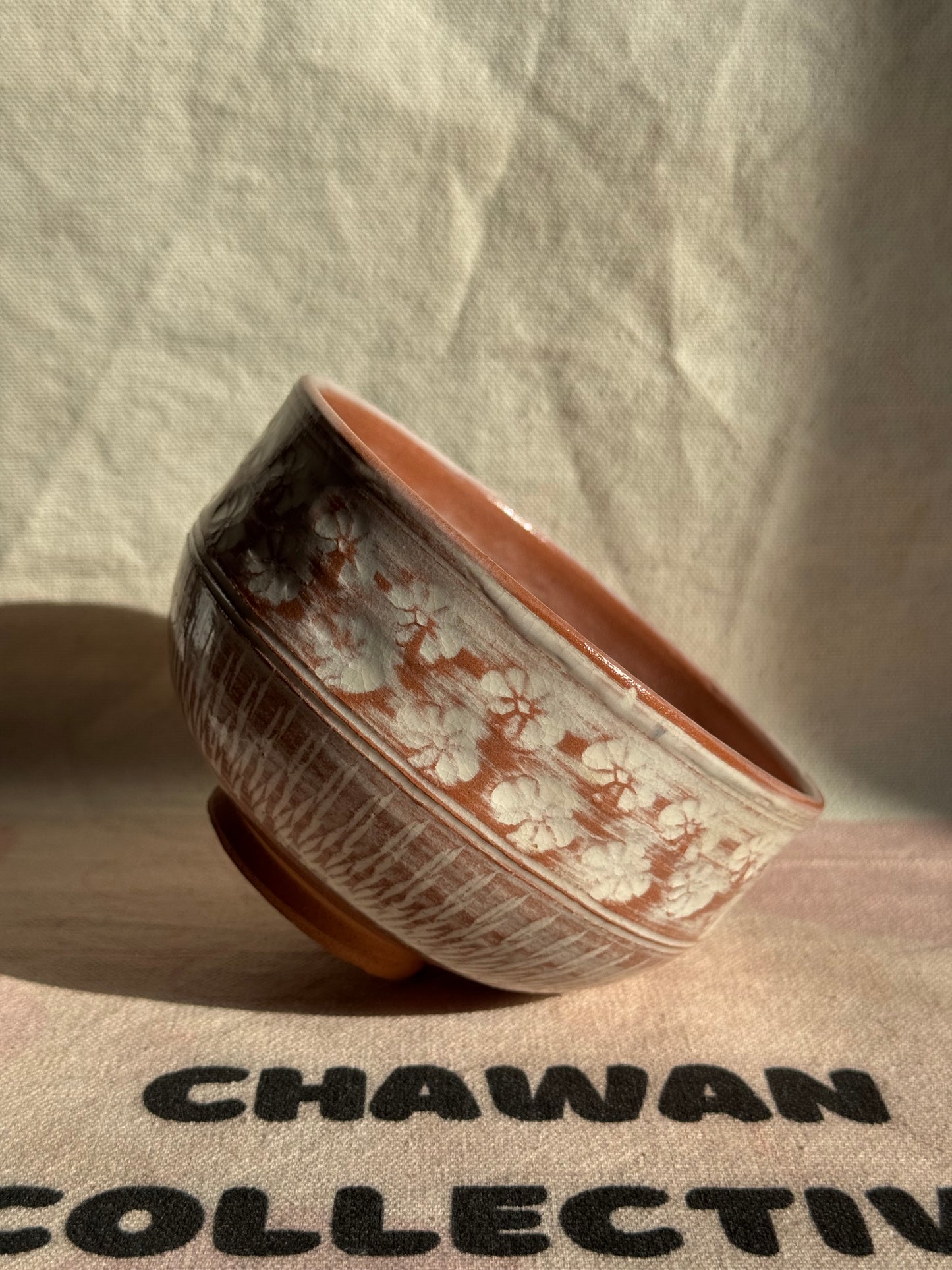 TEA BOWL KYO YAKI MISHIMA RED CLAY 🌸