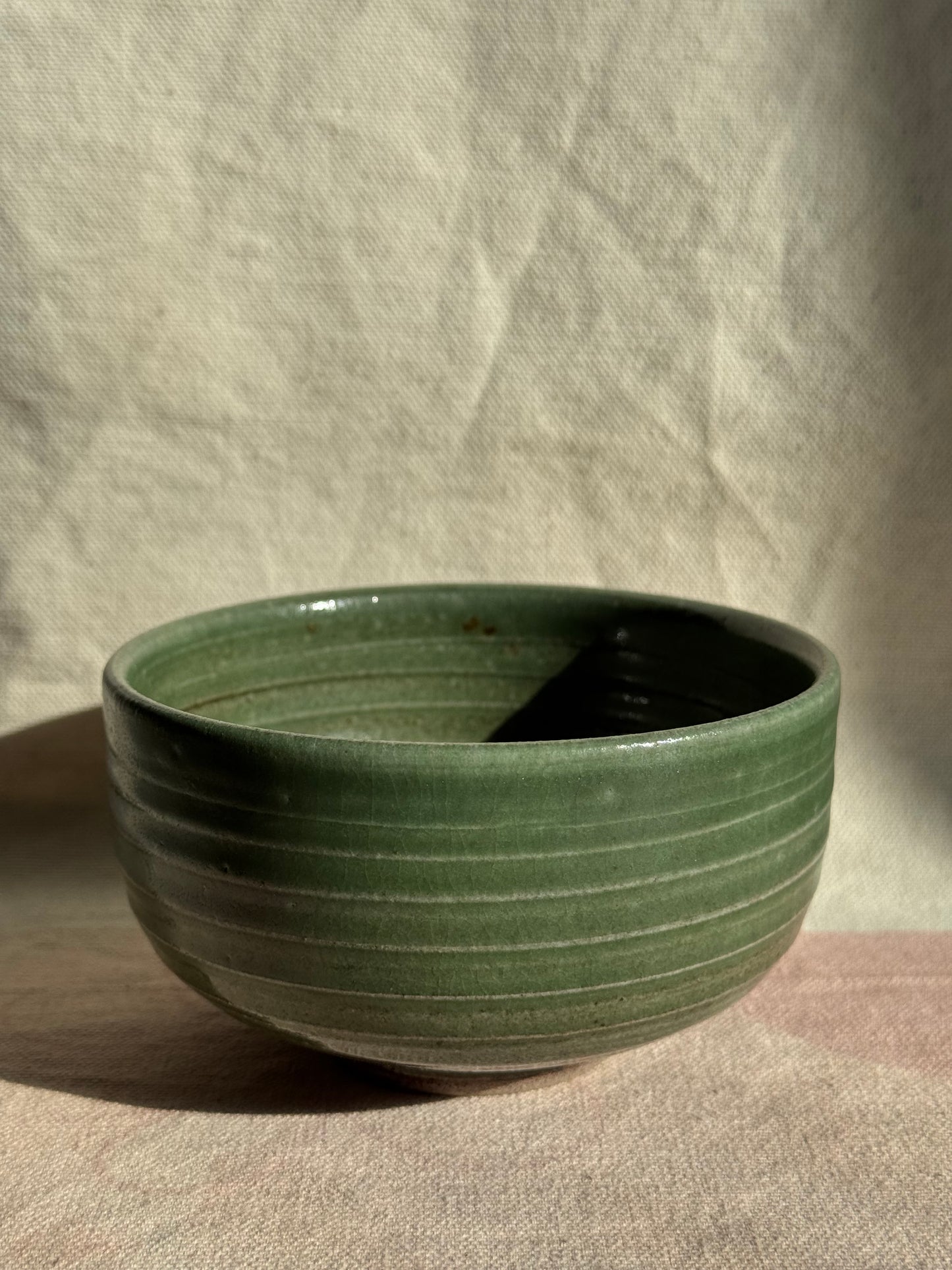 MATCHA TEA BOWL DEEP GREEN GLAZE 🌸