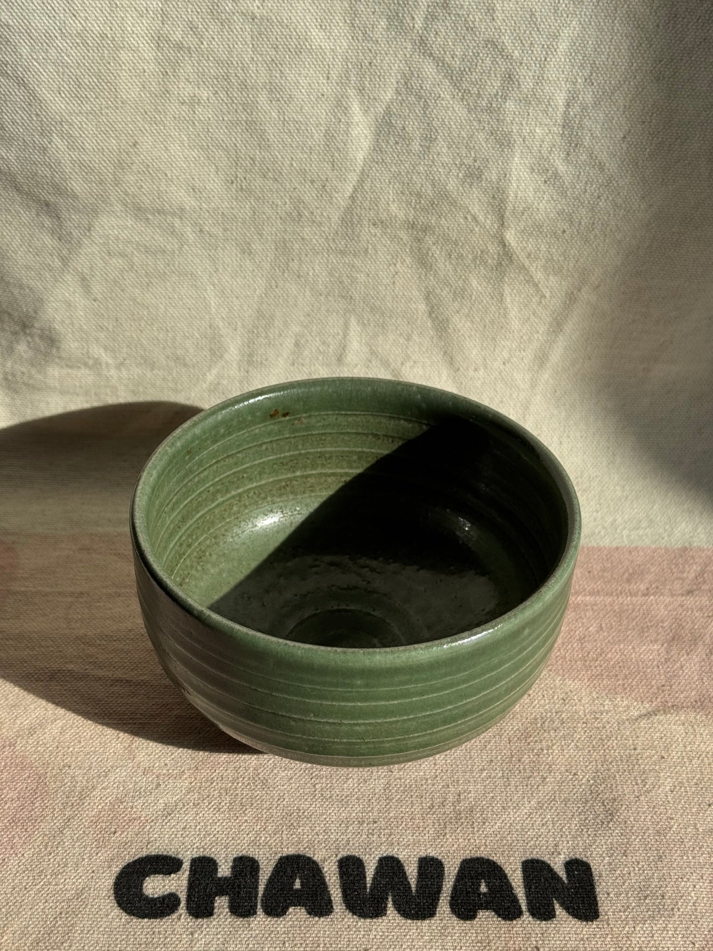 MATCHA TEA BOWL DEEP GREEN GLAZE 🌸