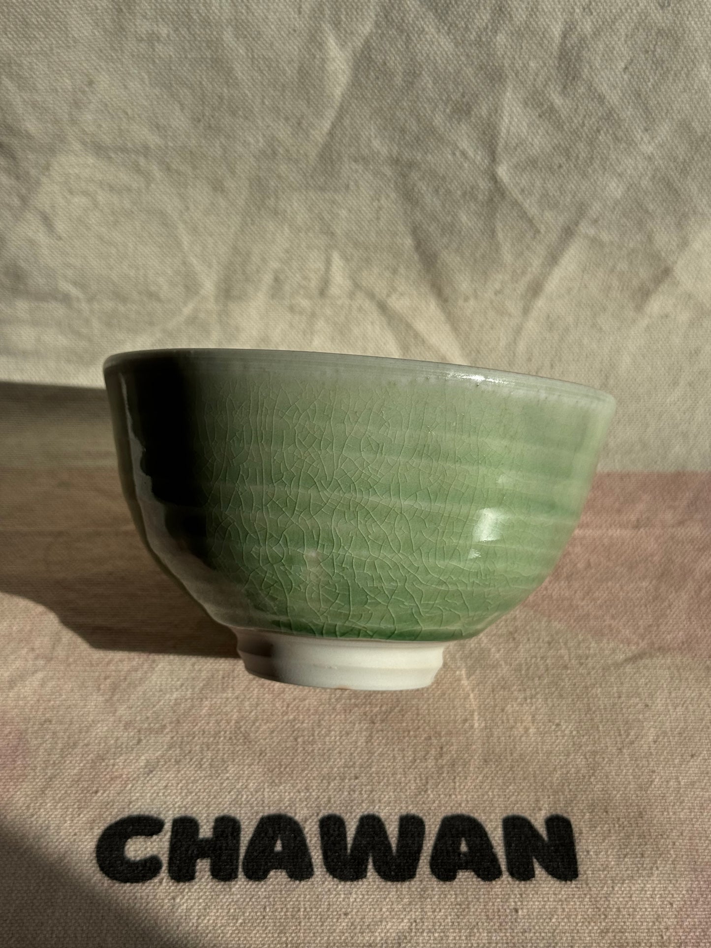 MATCHA TEA BOWL LIGHT GREEN CRACKLE GLAZE 🌸