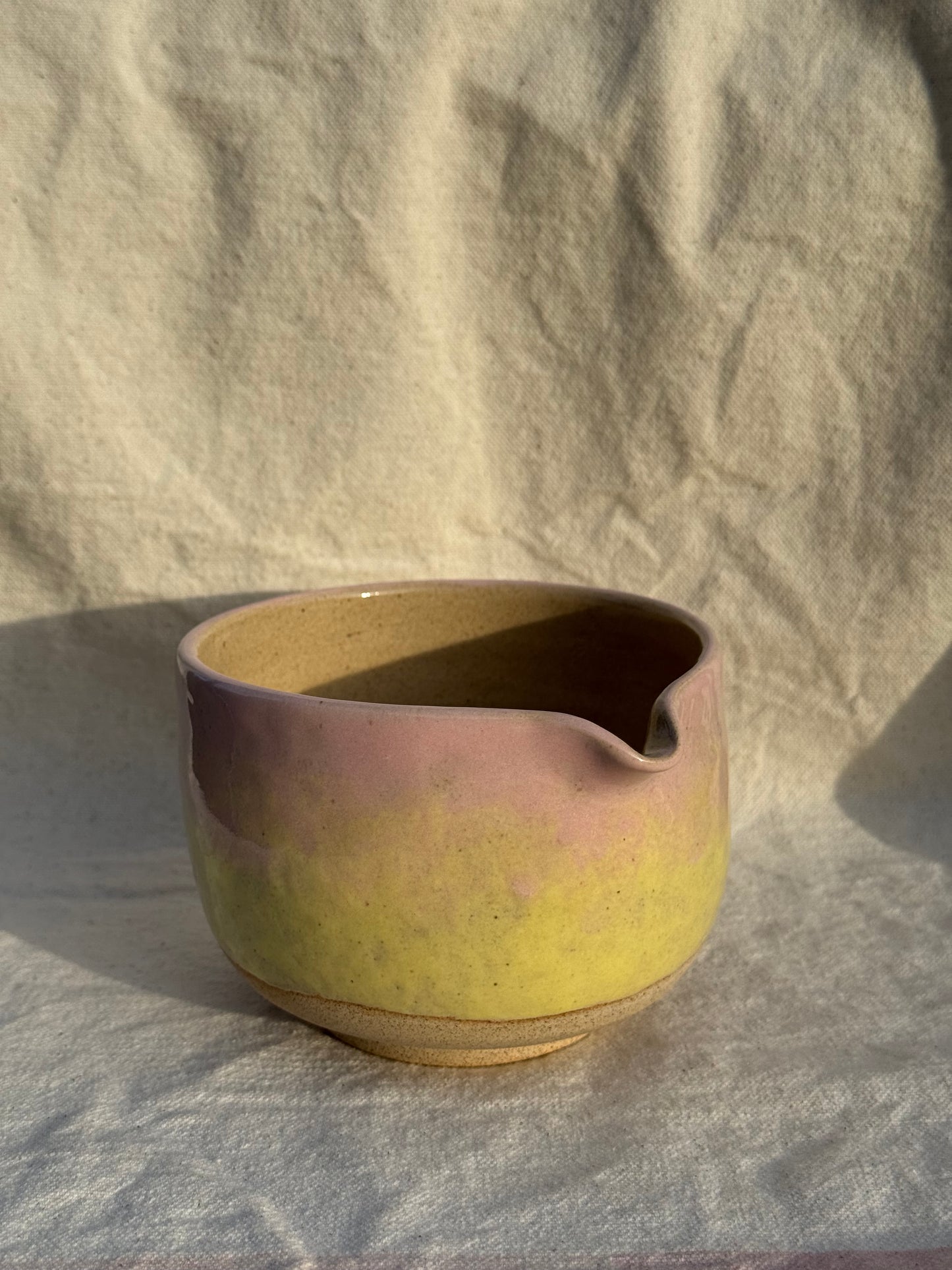 MATCHA BOWL HALF GLAZED OMBRE KATAKUCHI 🌸