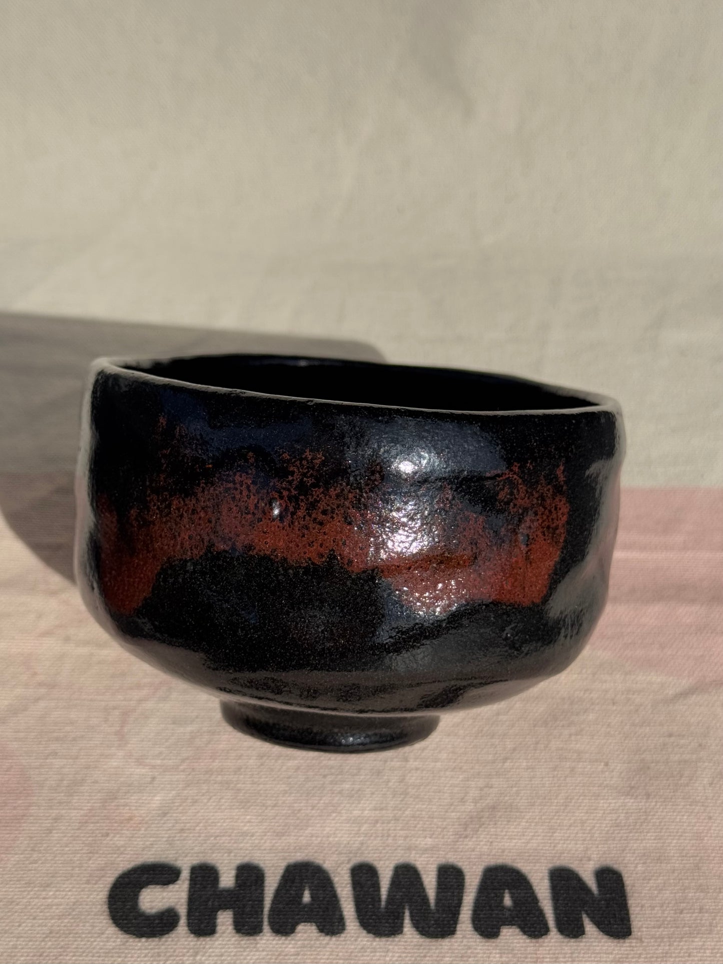 TEA BOWL KURO RAKU 🌸