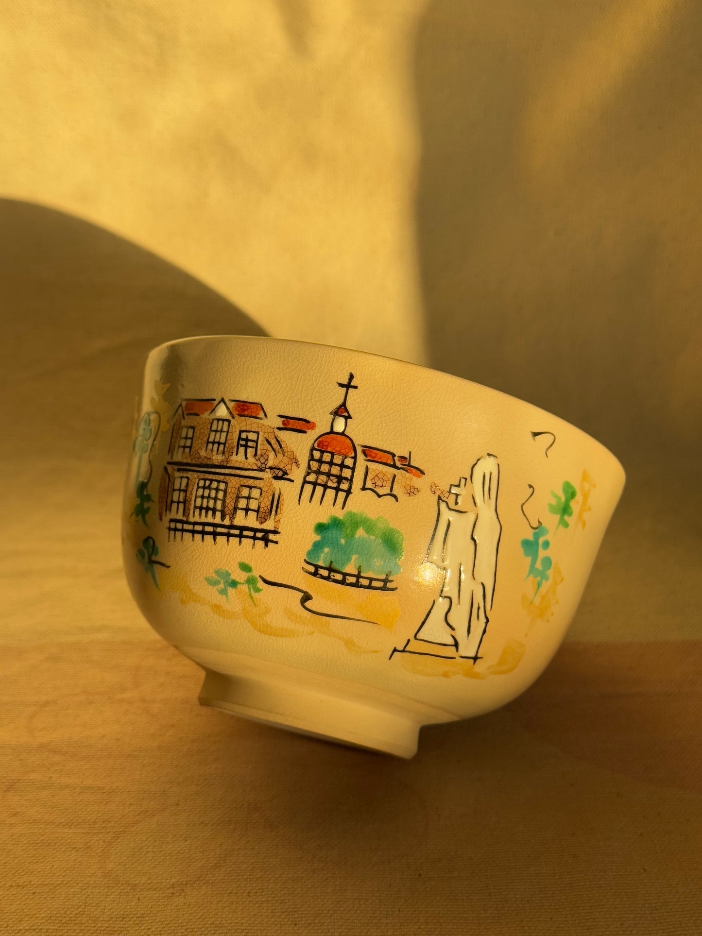 TEA BOWL KYO YAKI HAND PAINTED 🌸
