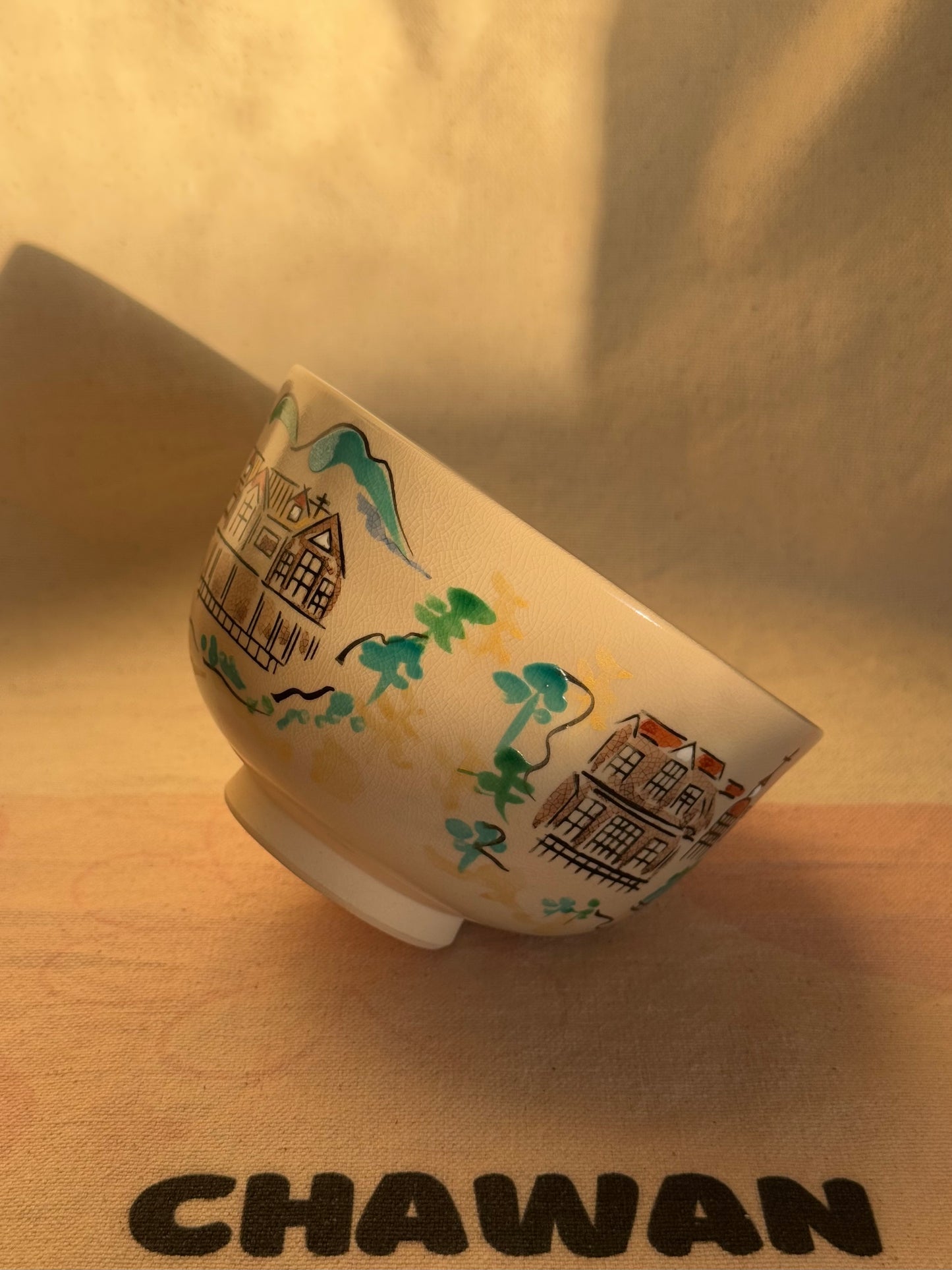 TEA BOWL KYO YAKI HAND PAINTED 🌸