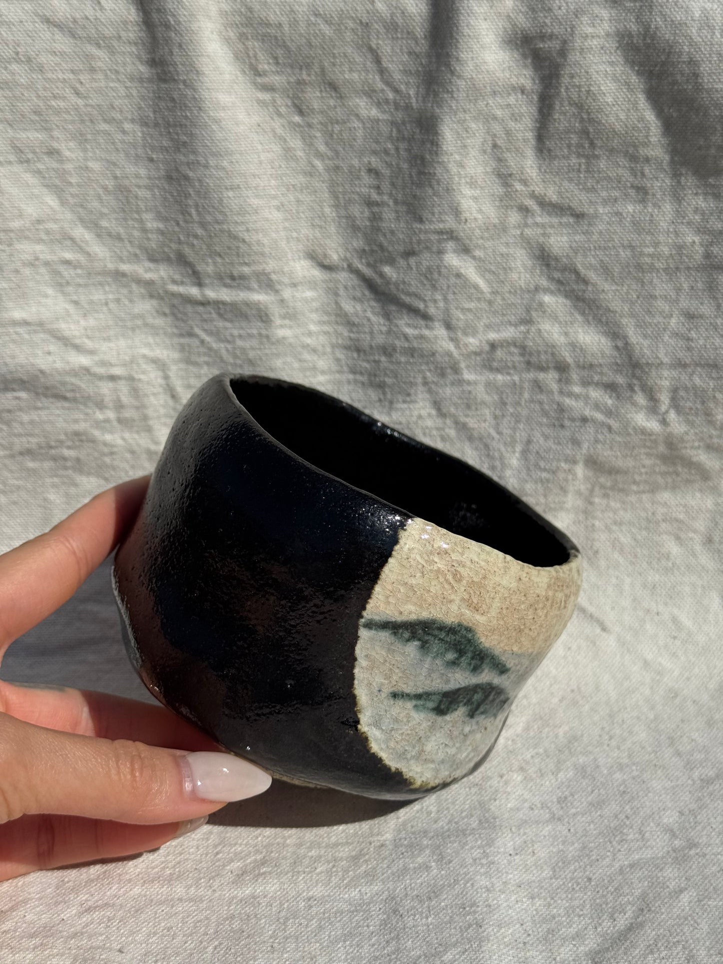 MATCHA BOWL KURO RAKU IMPERIAL THEME ISLAND by SHORAKU SASAKI 🌸