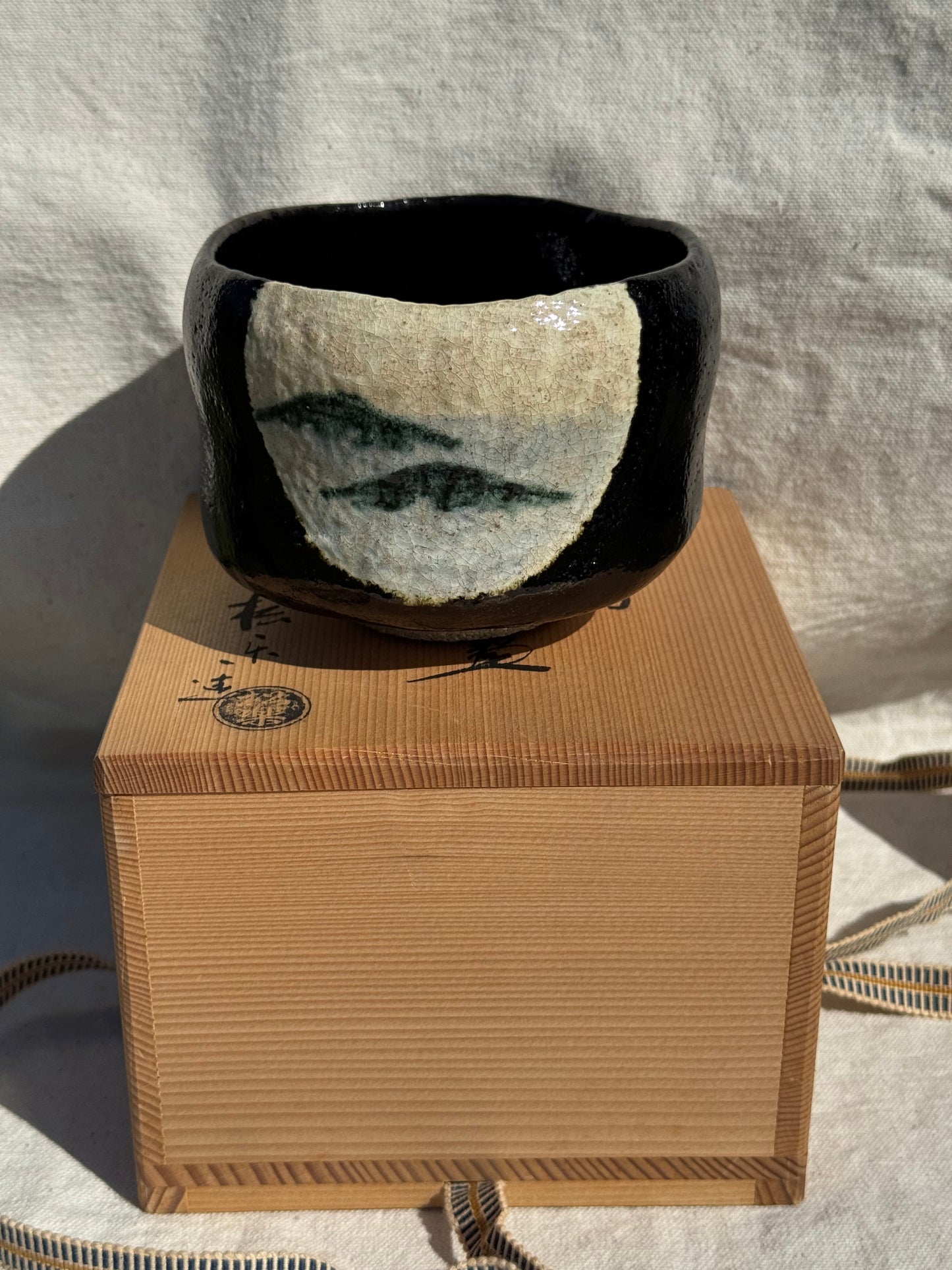 MATCHA BOWL KURO RAKU IMPERIAL THEME ISLAND by SHORAKU SASAKI 🌸