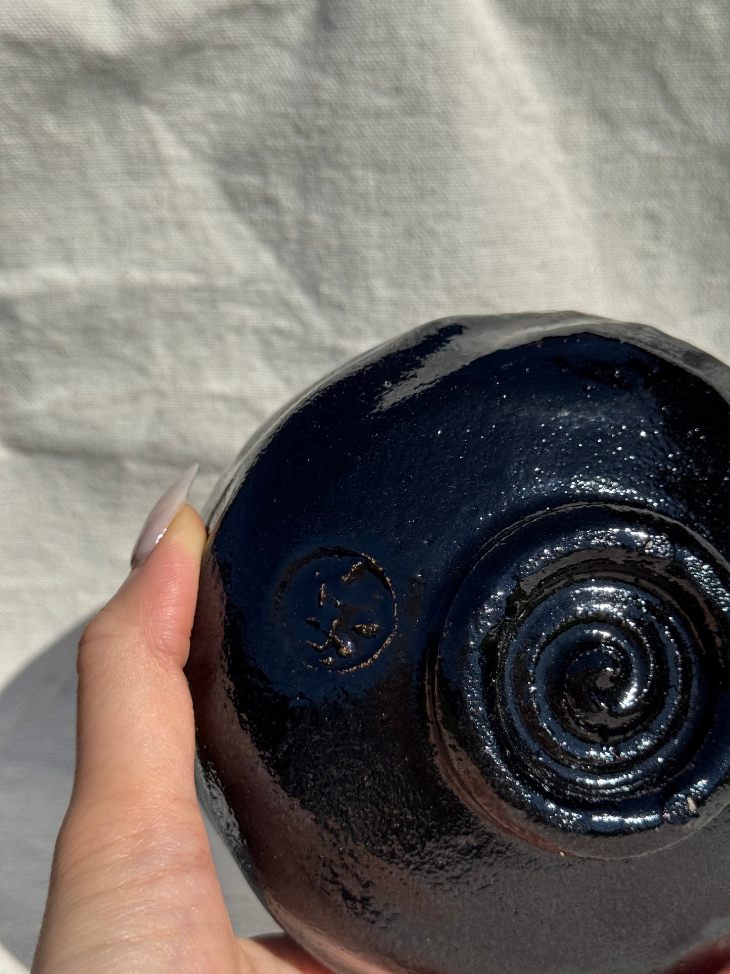 MATCHA BOWL KURO RAKU GOLD SPOTS by SHORAKU SASAKI 🌸