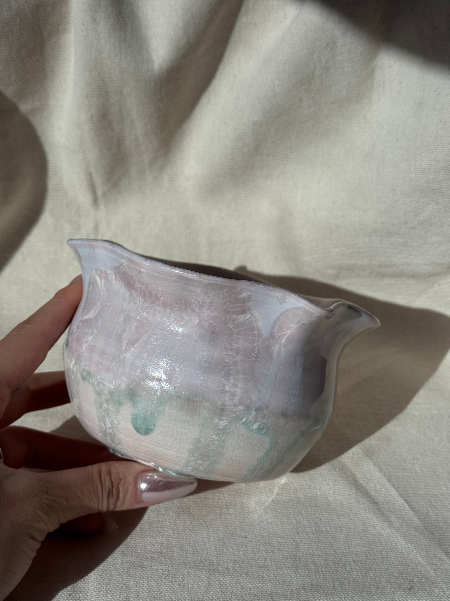 MATCHA BOWL CANDY MARBLE WAVY FLORAL KATAKUCHI 🌸