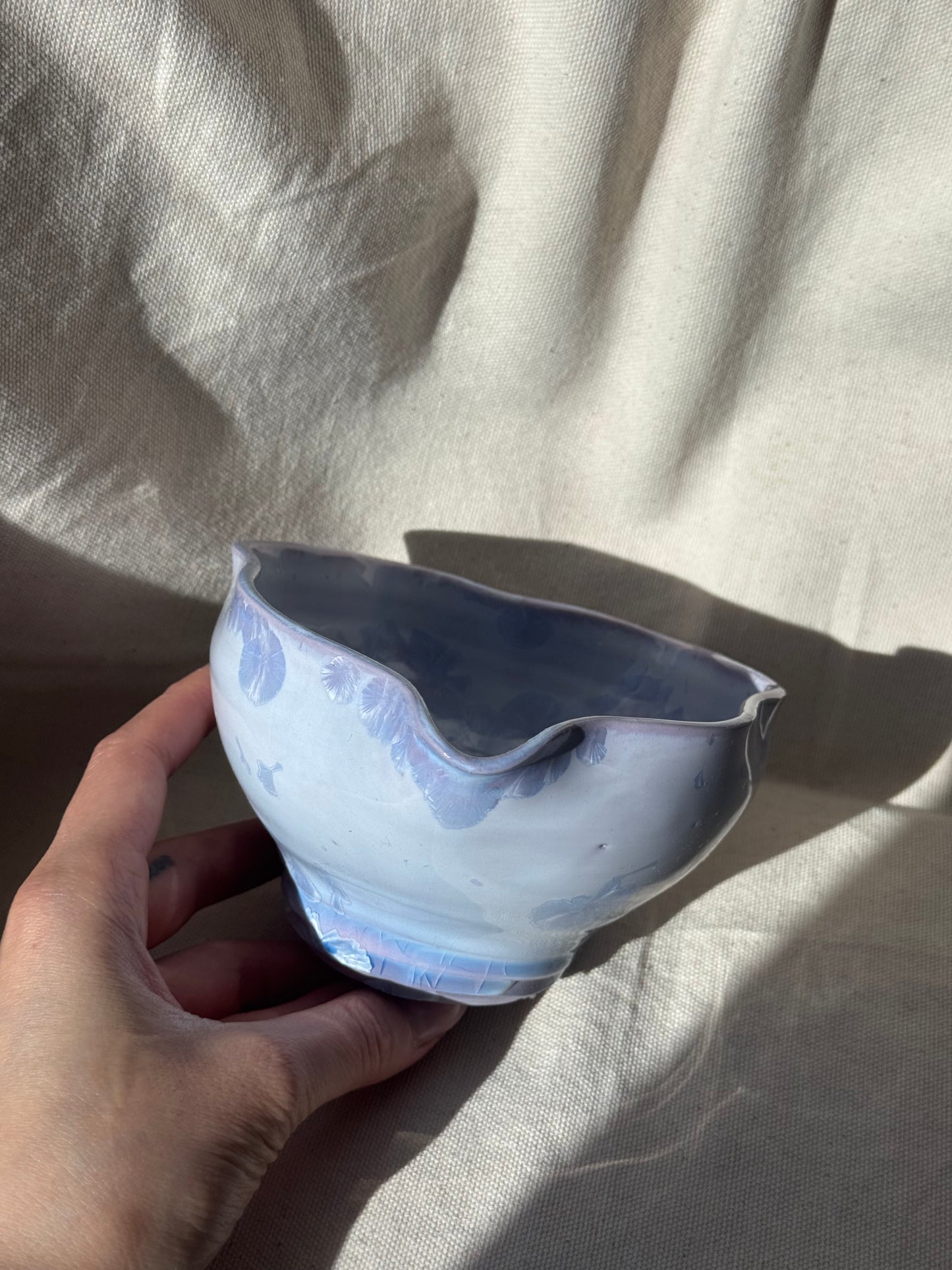 MATCHA BOWL LILAC IRREGULAR FLORAL KATAKUCHI 🌸