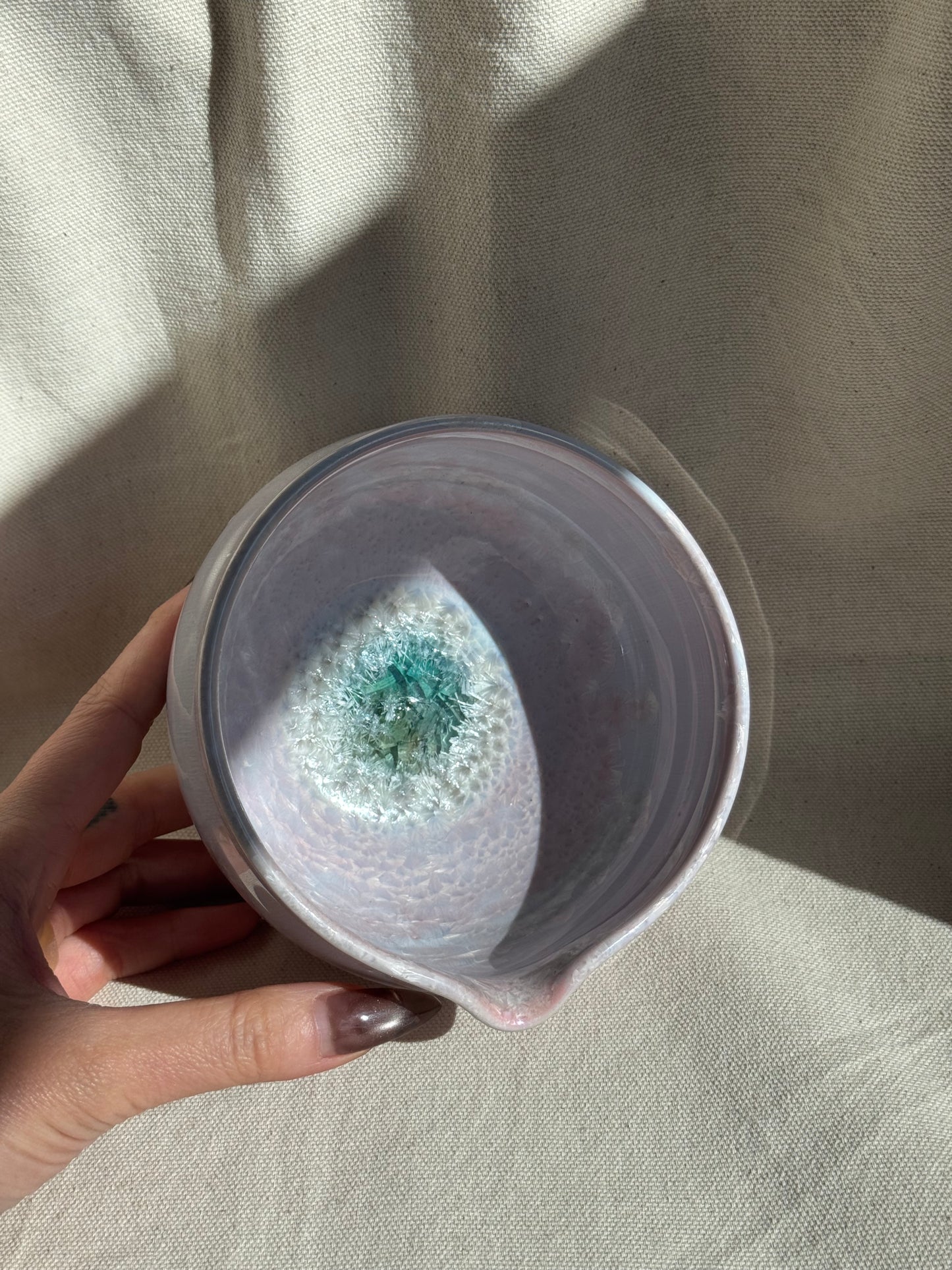 MATCHA BOWL BLUE PINK CLAY LILAC GLAZE KATAKUCHI 🌸