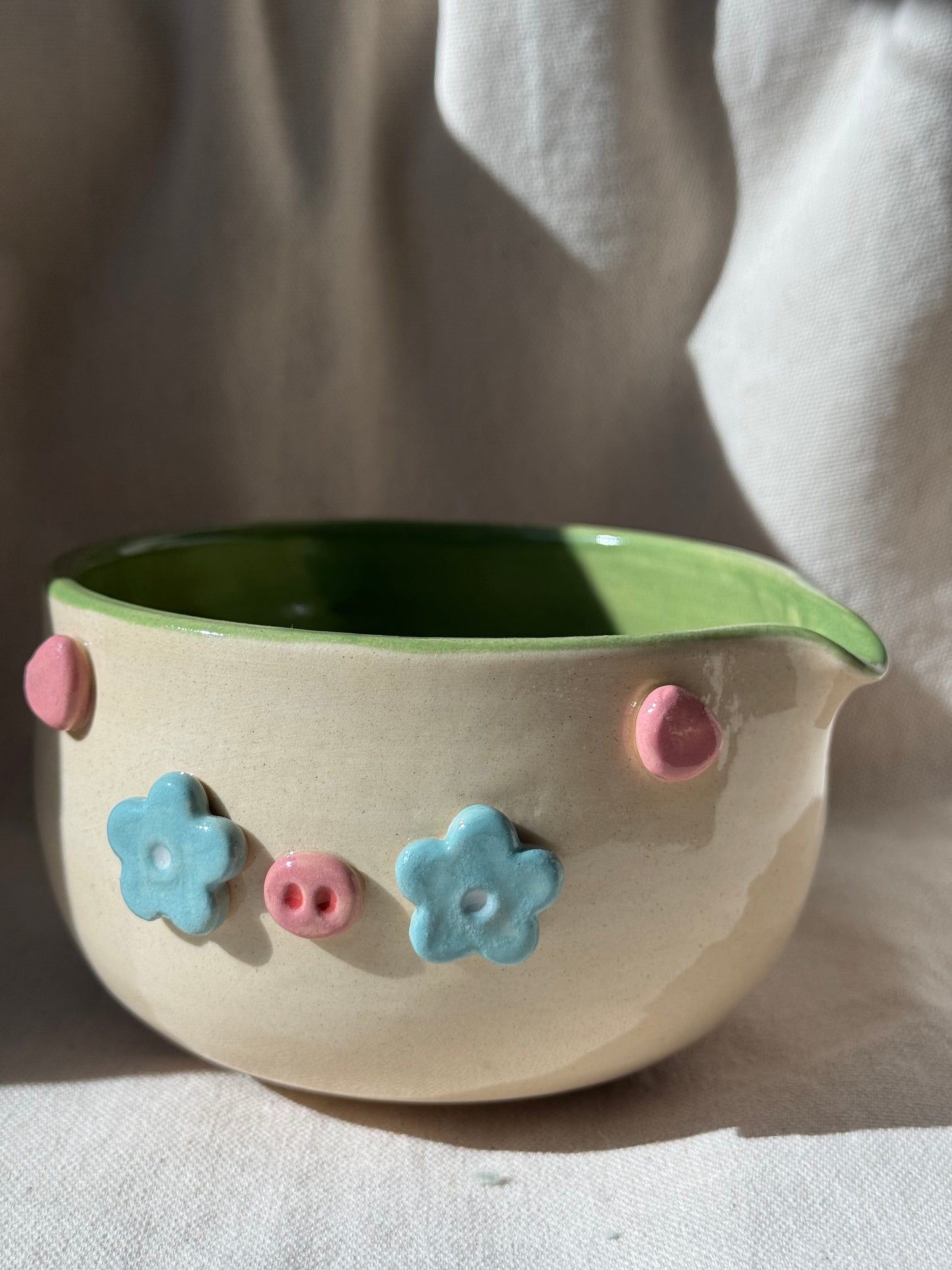 MATCHA BOWL 2 TONE GREEN PIGGY KATAKUCHI 🌸