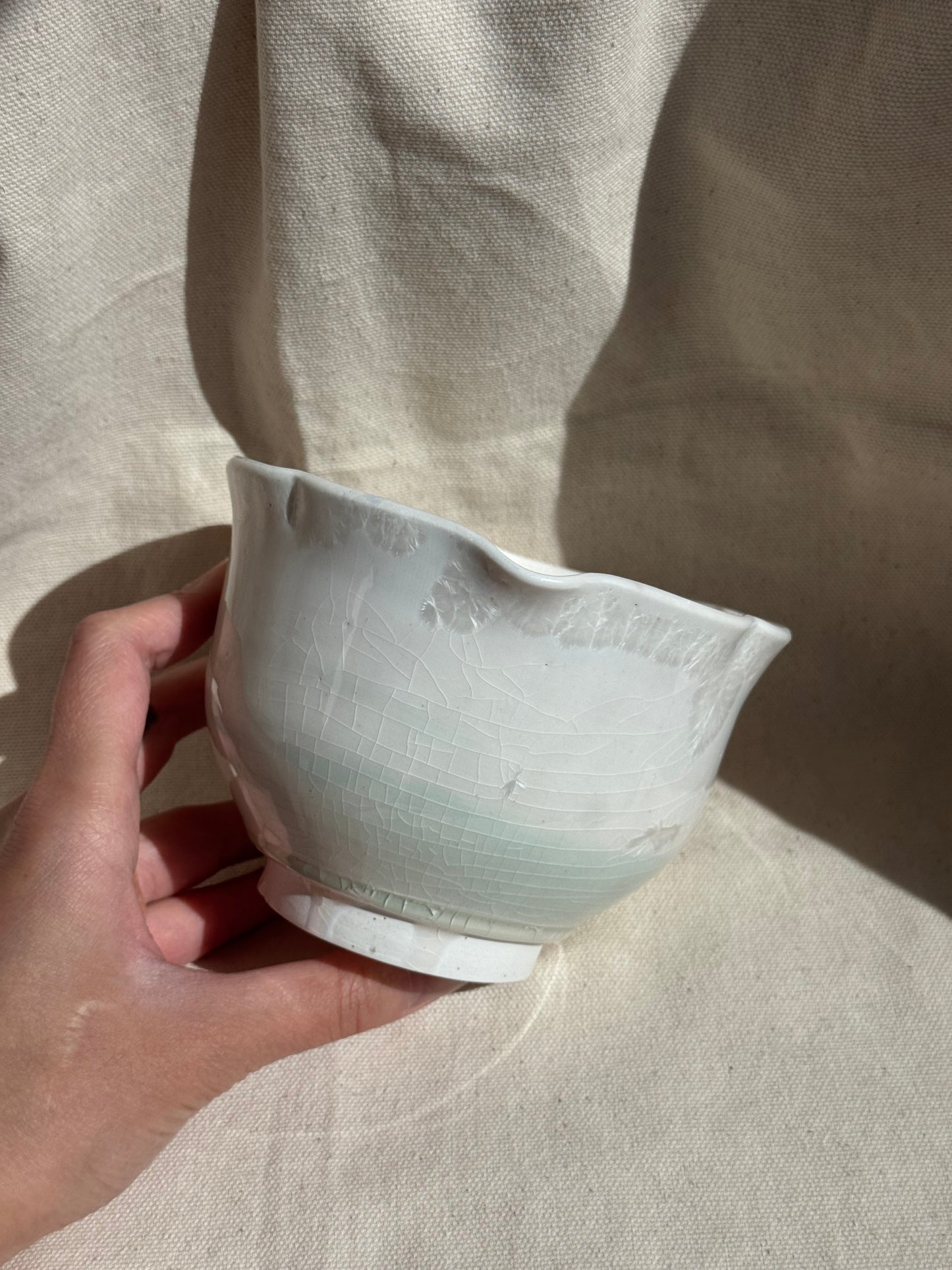 MATCHA BOWL WHITE GREEN OMBRE FLORAL KATAKUCHI 🌸