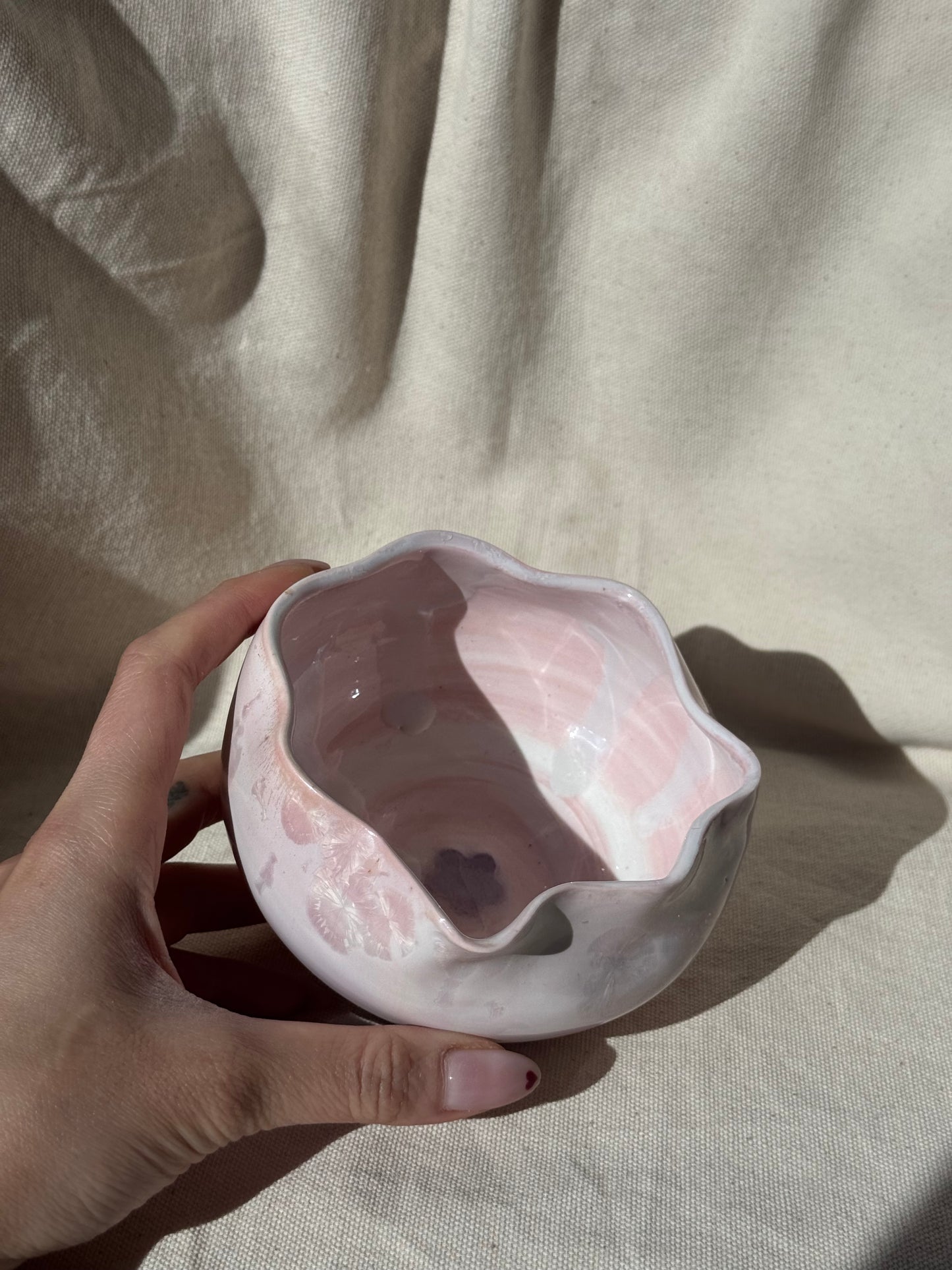 MATCHA BOWL MILKY PINK IRREGULAR KATAKUCHI 🌸