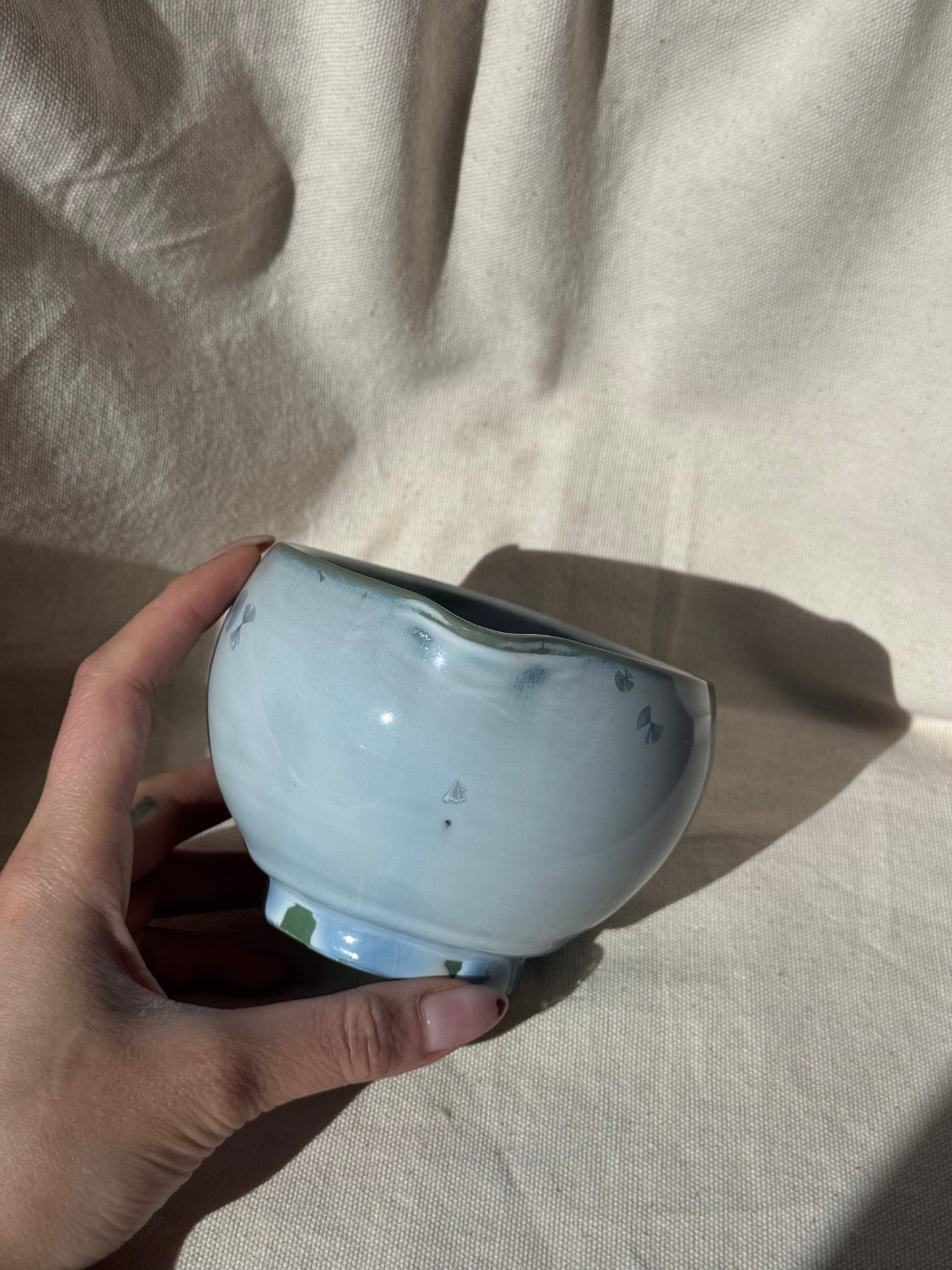 MATCHA BOWL BLUE GREEN CLAY KATAKUCHI 🌸