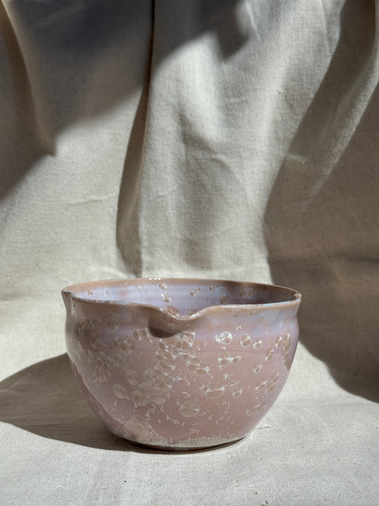 MATCHA BOWL BEIGE LILAC FLORAL KATAKUCHI 🌸