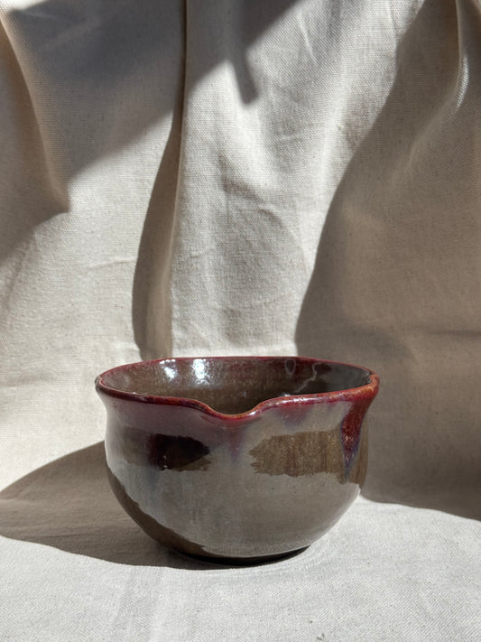 MATCHA BOWL BROWN RED FLORAL KATAKUCHI 🌸