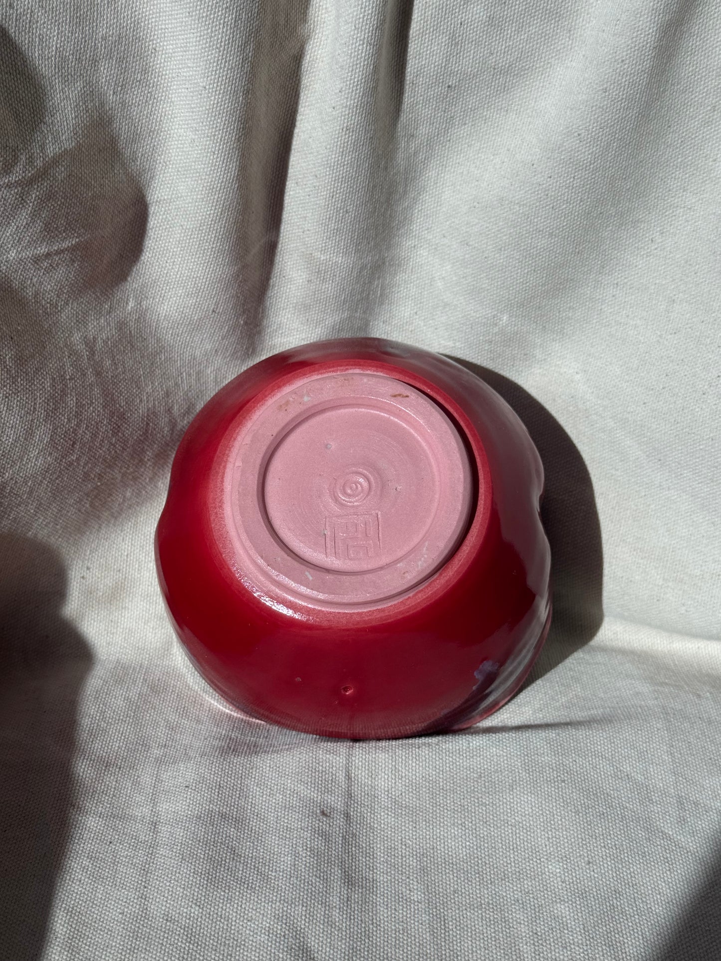 MATCHA BOWL 2 TONE RED DRIP IRREGULAR KATAKUCHI 🌸