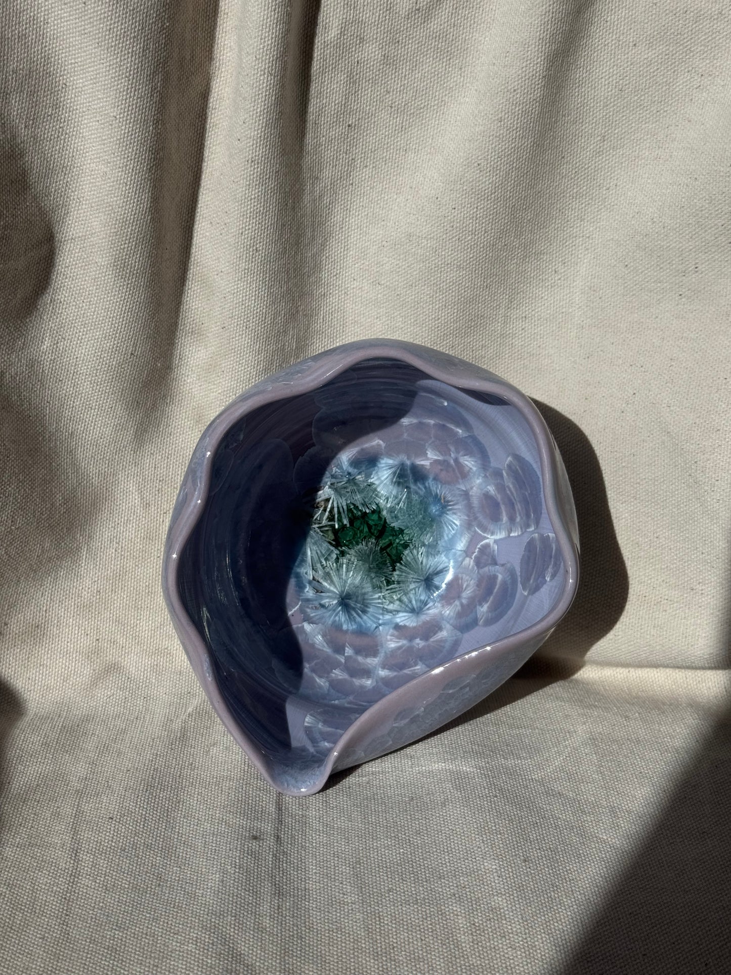 MATCHA BOWL PURPLE GLAZE IRREGULAR KATAKUCHI 🌸