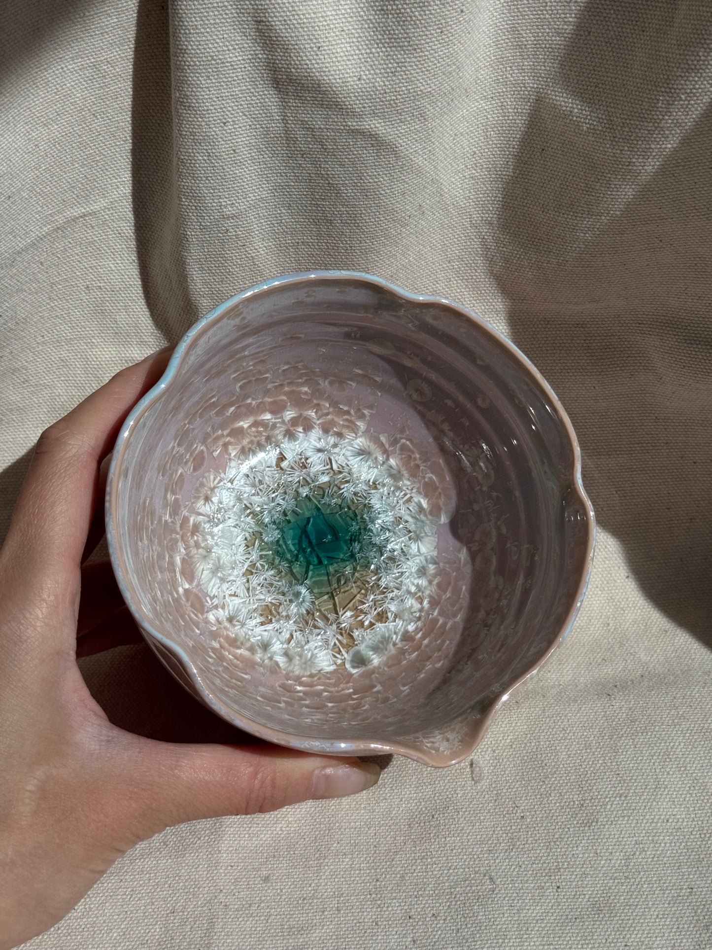 MATCHA BOWL BEIGE LILAC FLORAL KATAKUCHI 🌸