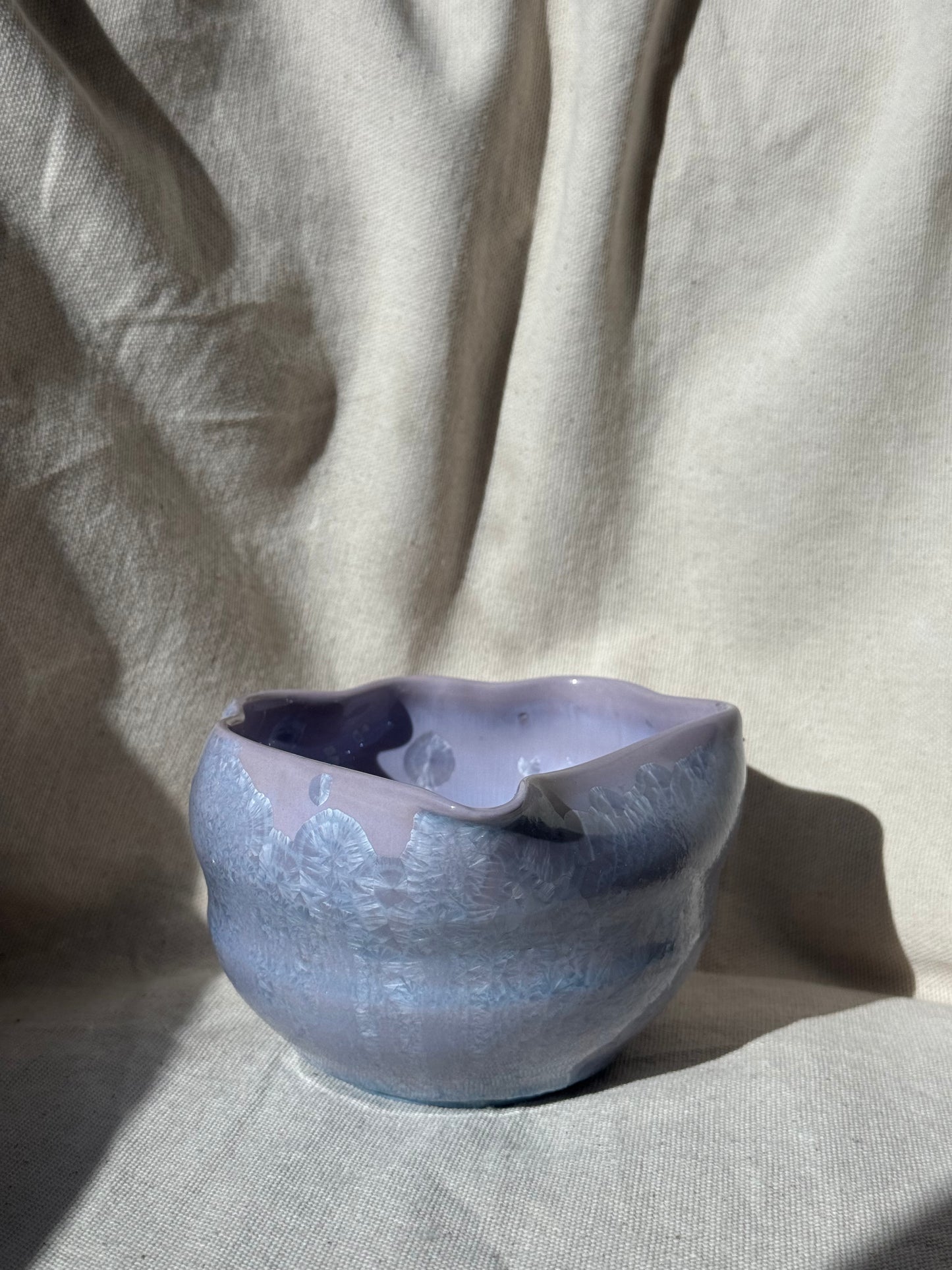 MATCHA BOWL PURPLE GLAZE IRREGULAR KATAKUCHI 🌸
