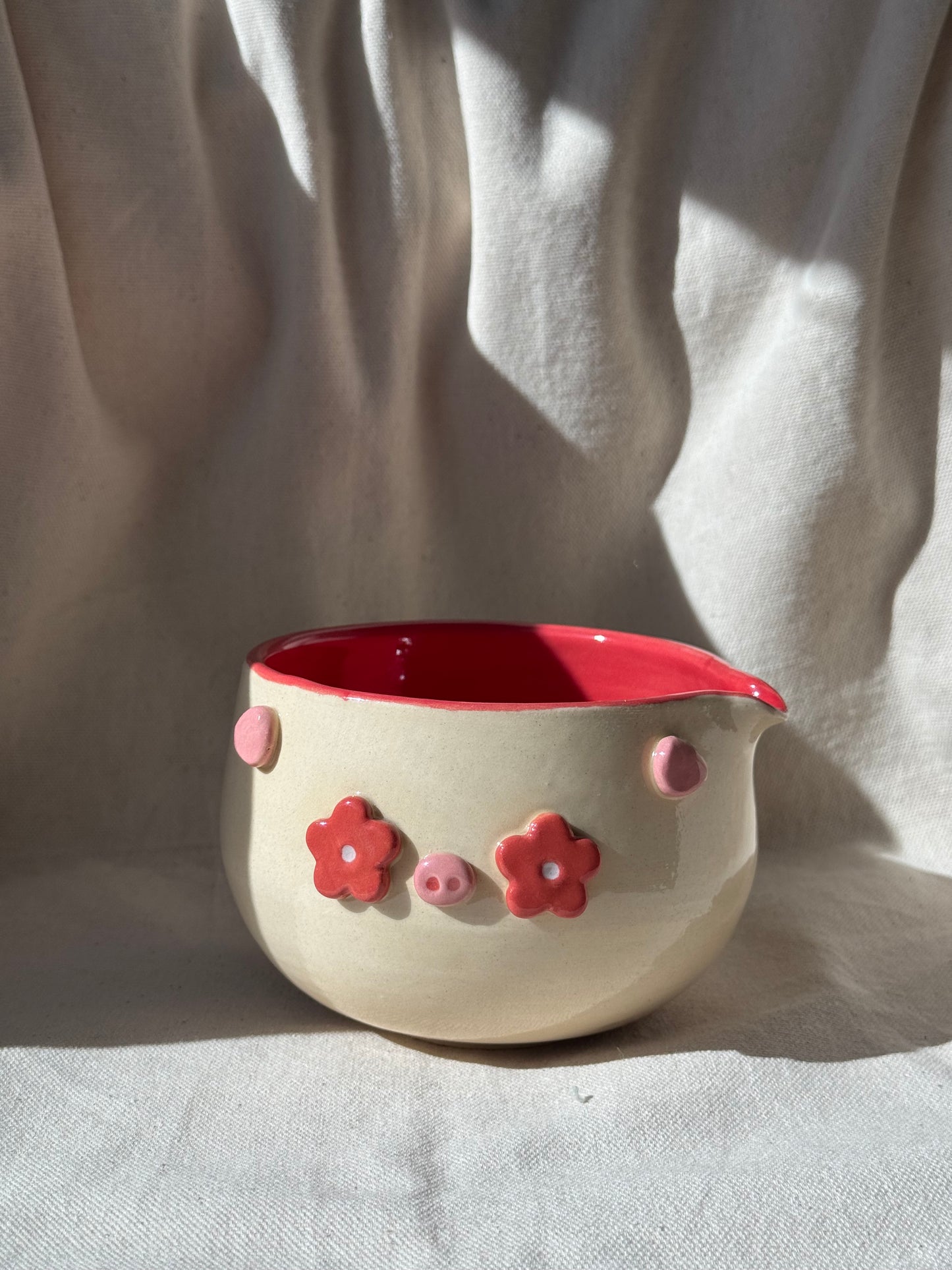 MATCHA BOWL 2 TONE RED PIGGY KATAKUCHI 🌸