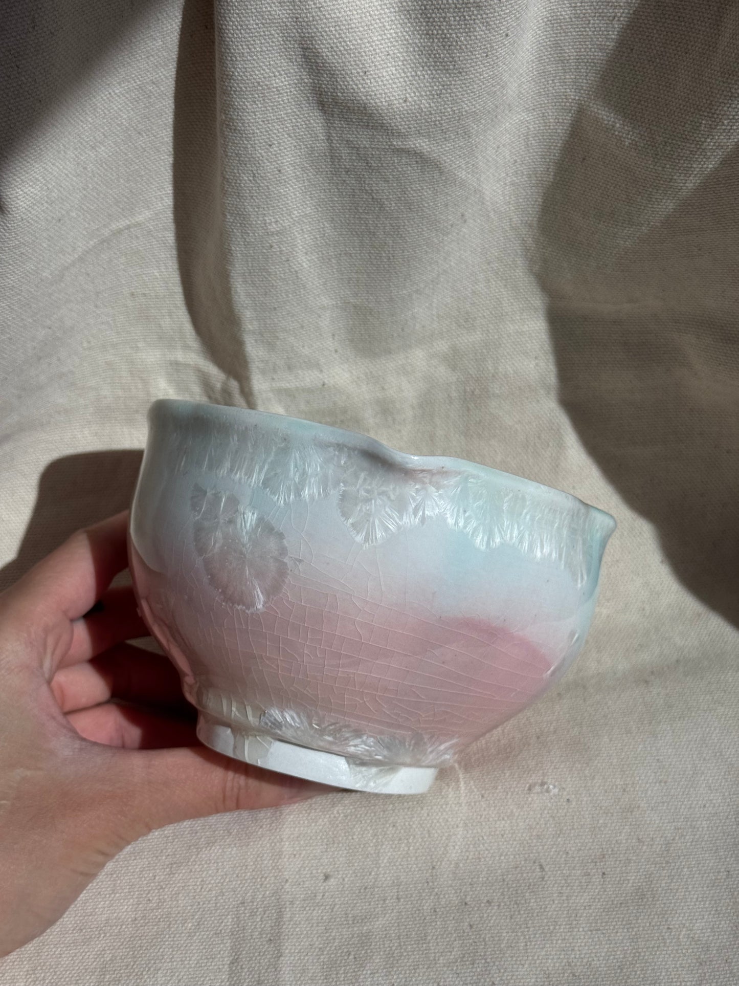 MATCHA BOWL PINK WHITE OMBRE FLORAL KATAKUCHI 🌸