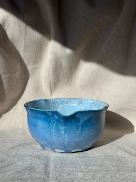 MATCHA BOWL 2 TONE BLUE FLORAL KATAKUCHI 🌸