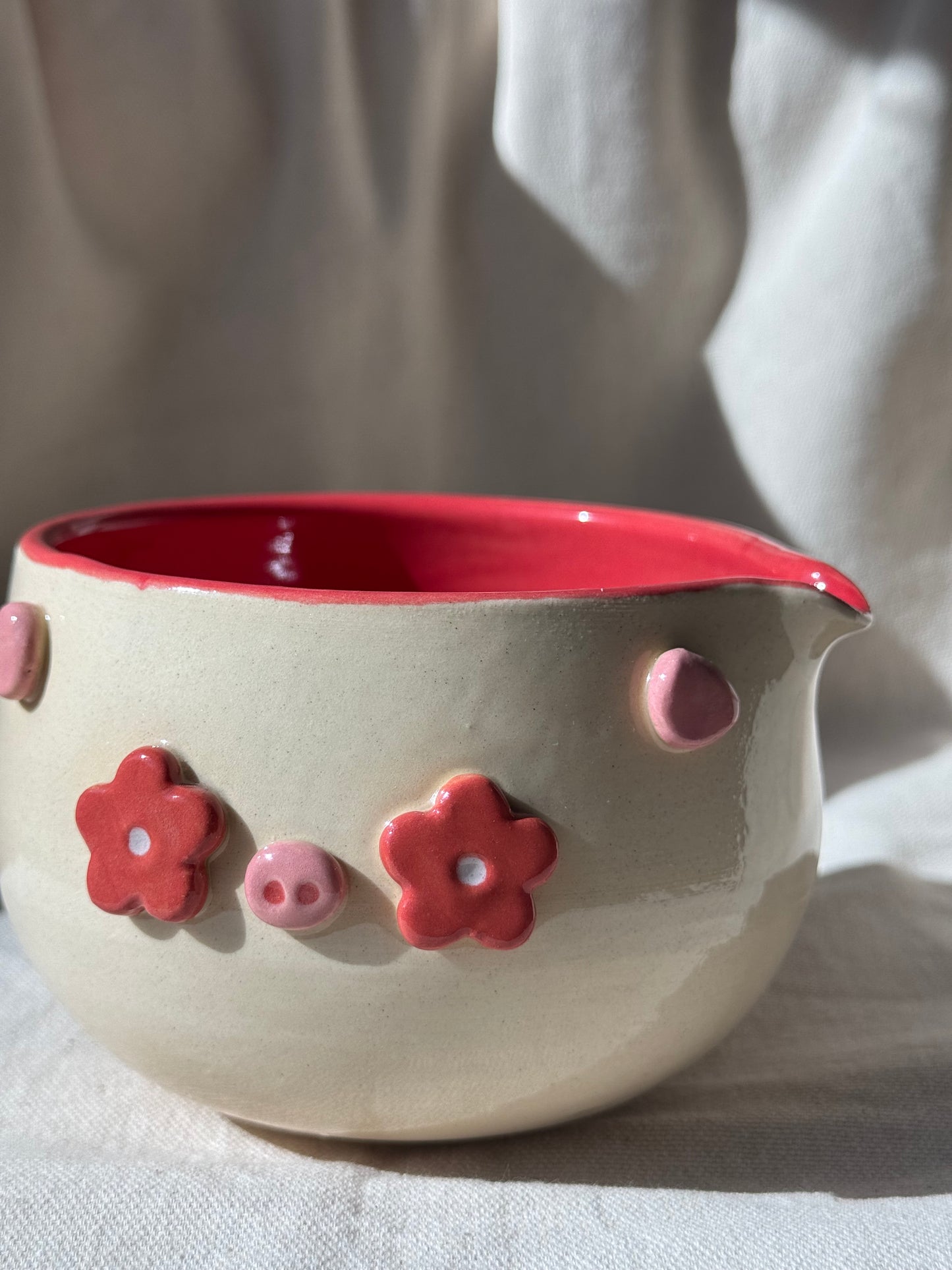 MATCHA BOWL 2 TONE RED PIGGY KATAKUCHI 🌸