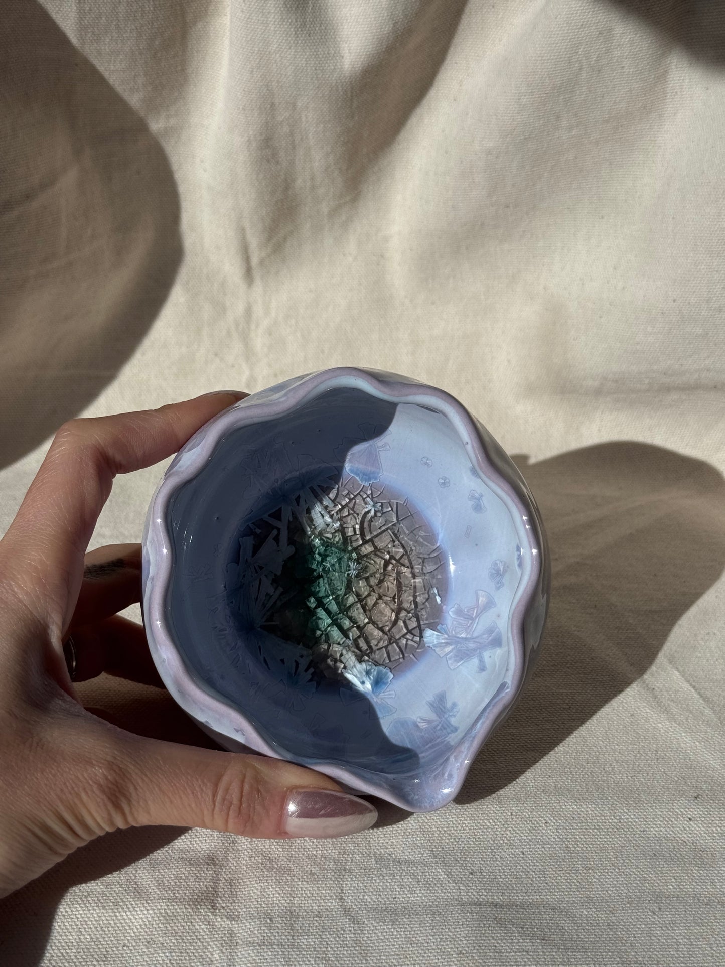 MATCHA BOWL PURPLE RUFFLE FLORAL KATAKUCHI 🌸