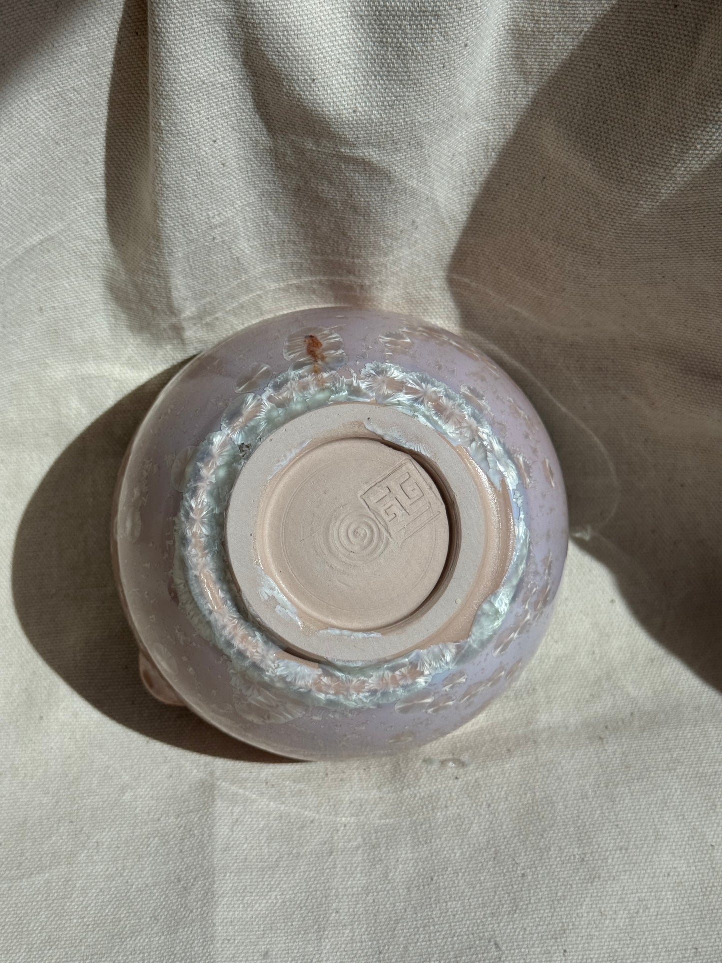 MATCHA BOWL BEIGE LILAC FLORAL KATAKUCHI 🌸