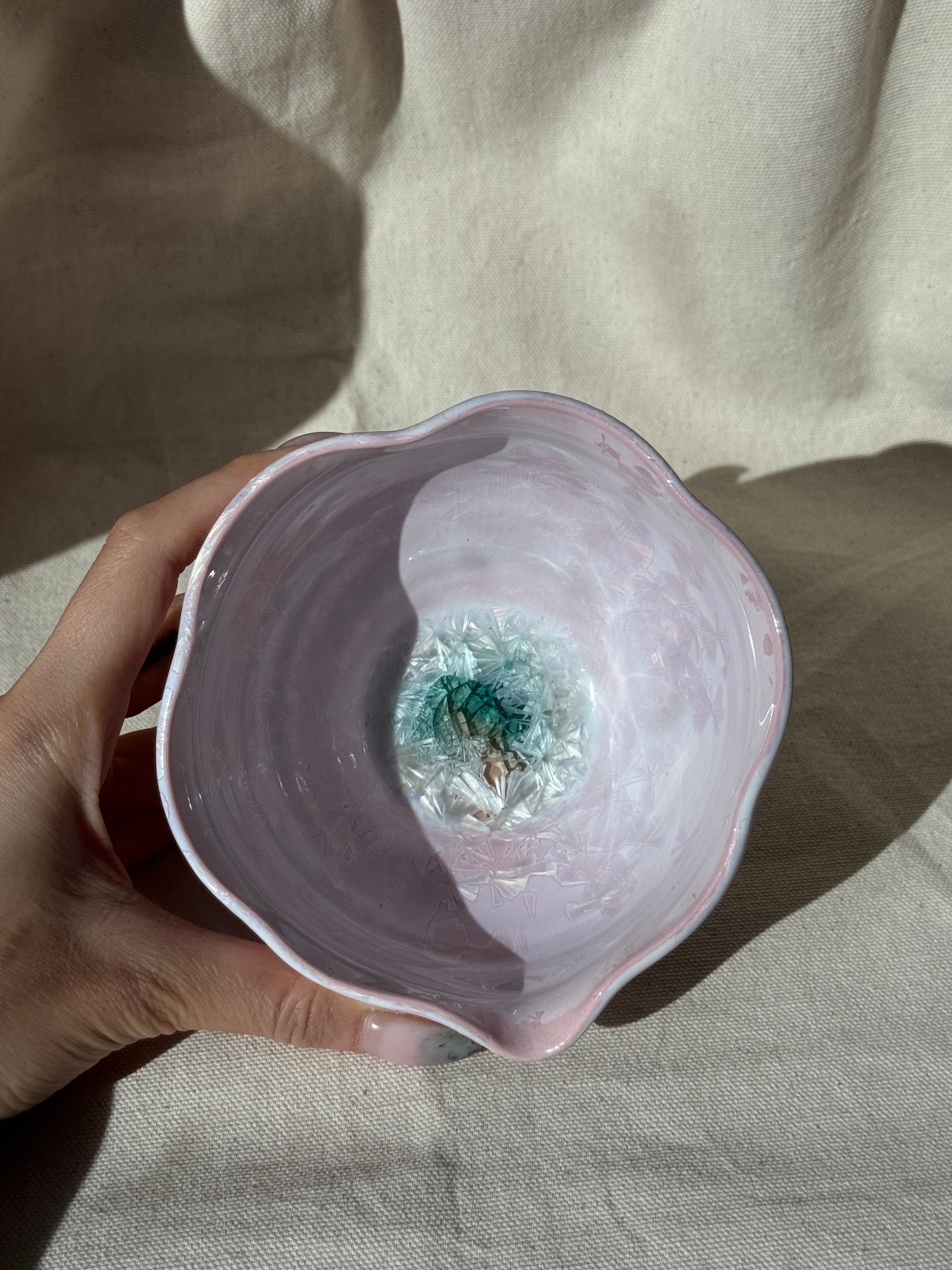 MATCHA BOWL BLUE PINK IRREGULAR FLORAL LOVE KATAKUCHI 🌸