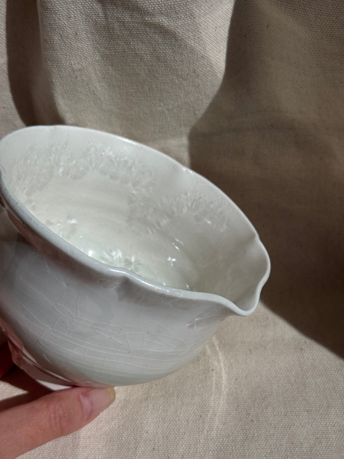 MATCHA BOWL WHITE GREEN OMBRE FLORAL KATAKUCHI 🌸