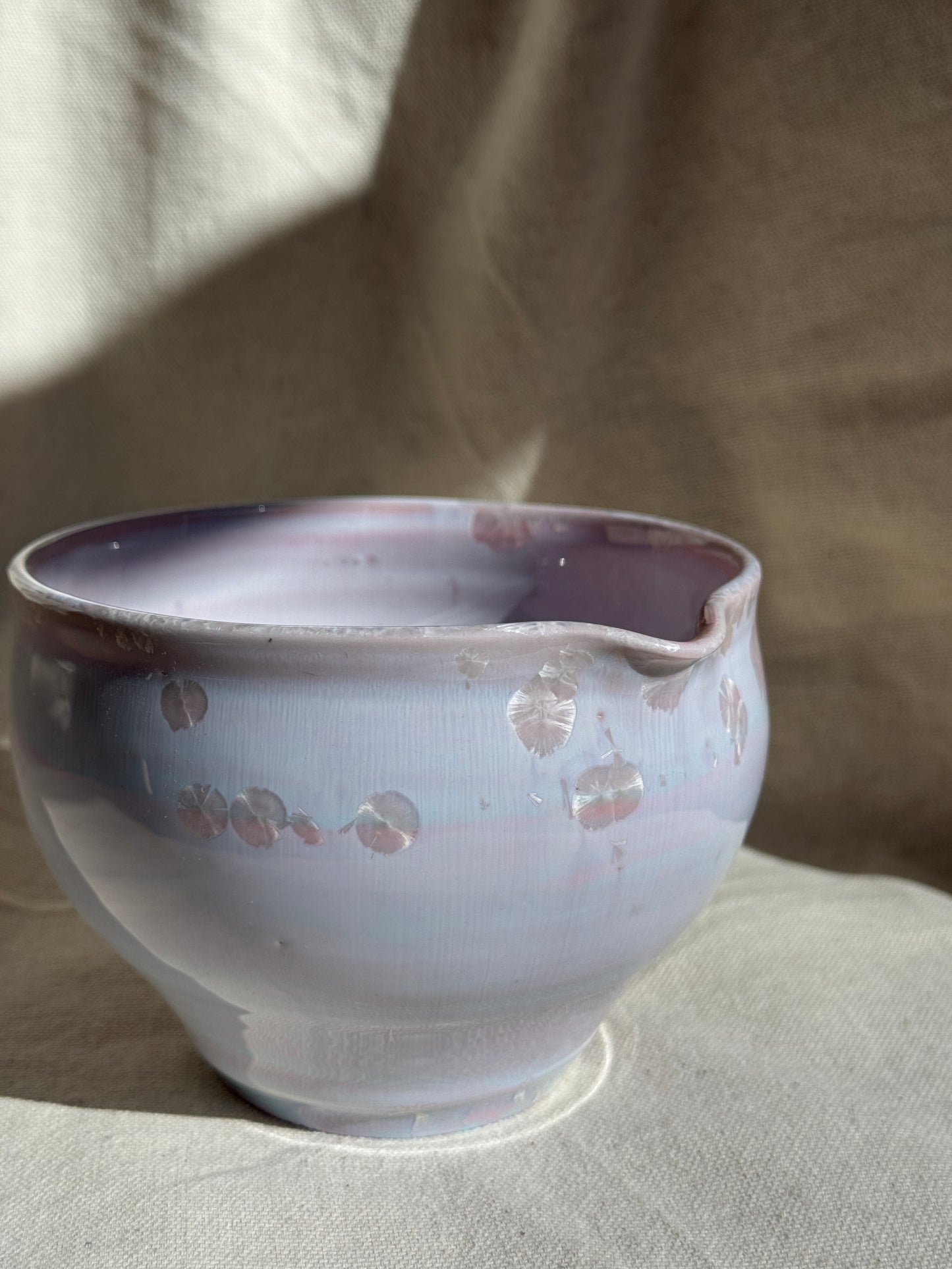 MATCHA BOWL BLUE PINK CLAY LILAC GLAZE KATAKUCHI 🌸