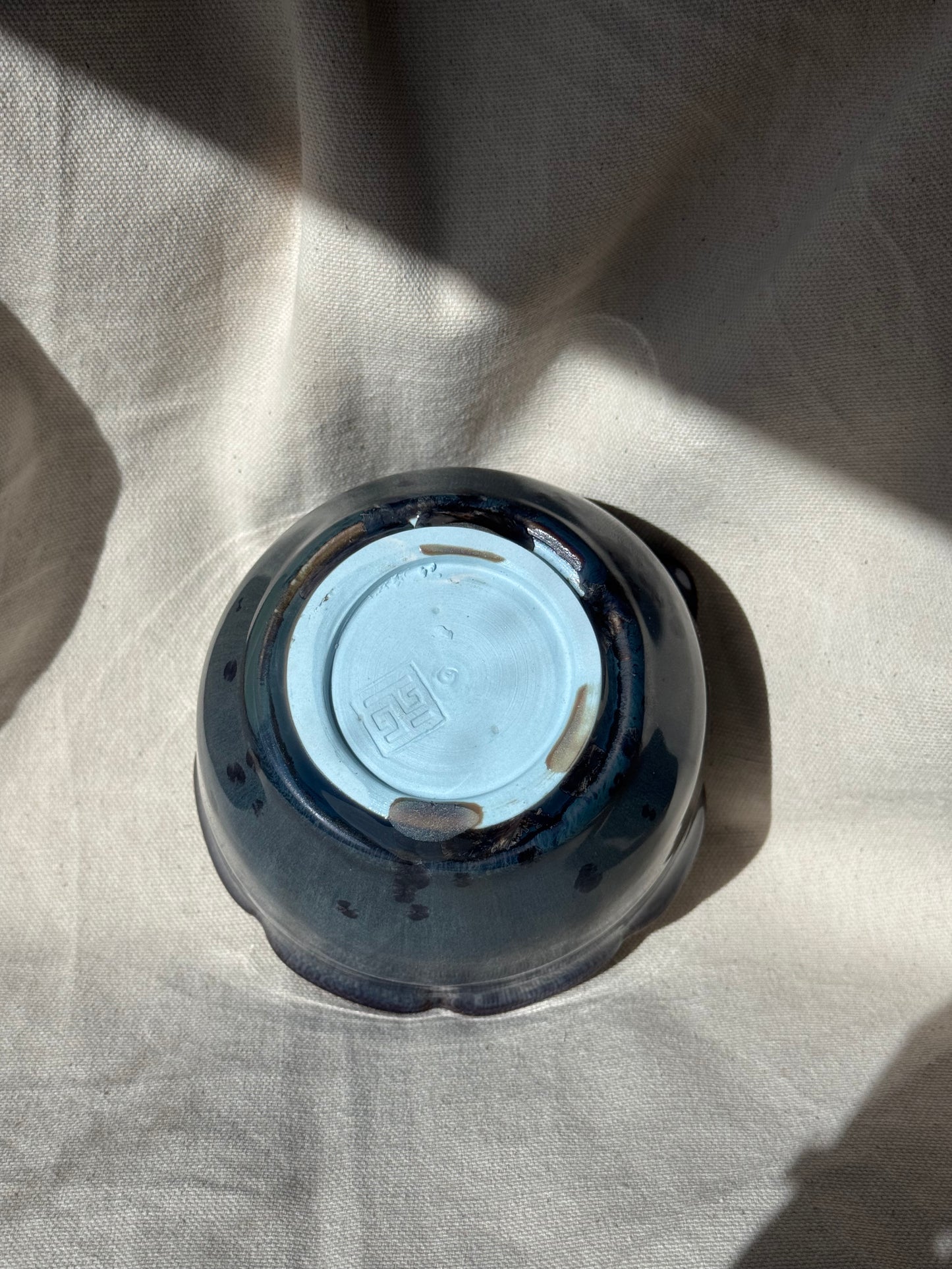 MATCHA BOWL 2 TONE BLUE DRIPPING FLORAL KATAKUCHI 🌸