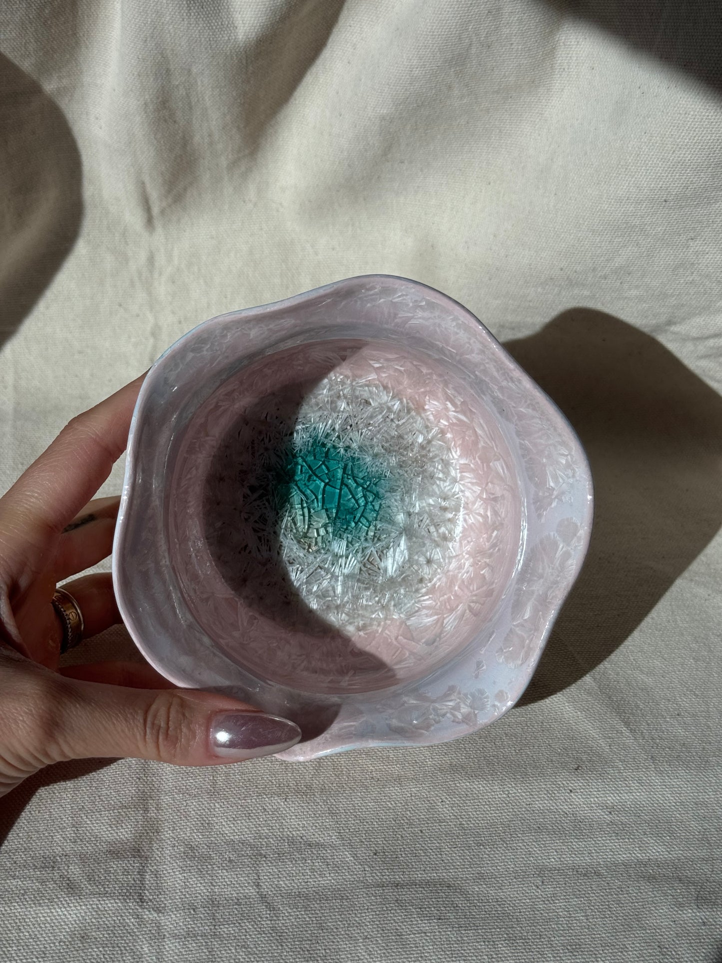 MATCHA BOWL CANDY MARBLE WAVY FLORAL KATAKUCHI 🌸