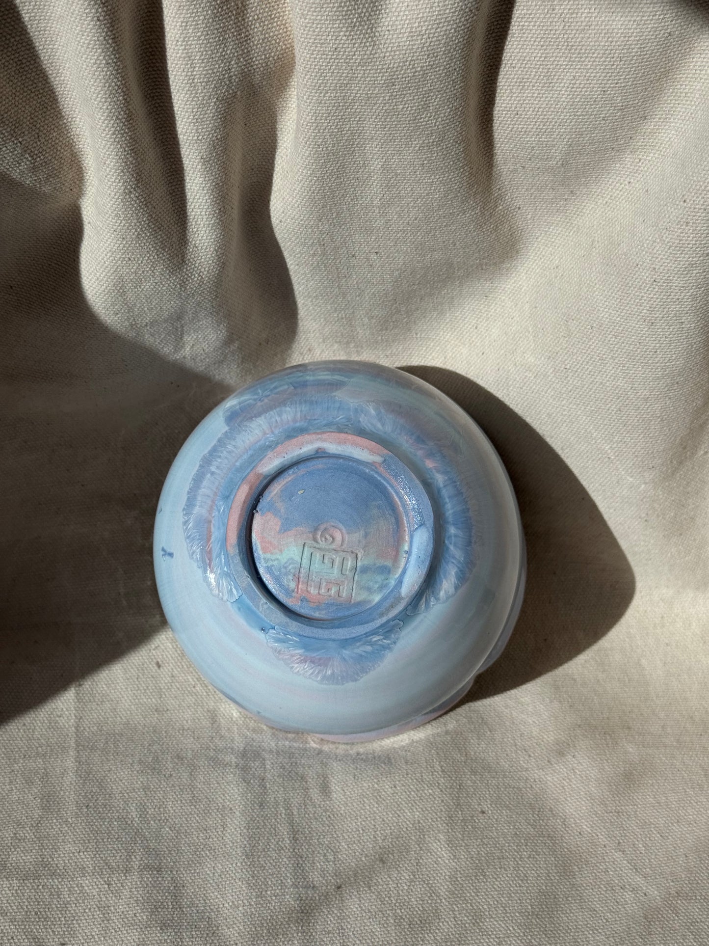 MATCHA BOWL BLUE MARBLE FLORAL KATAKUCHI 🌸